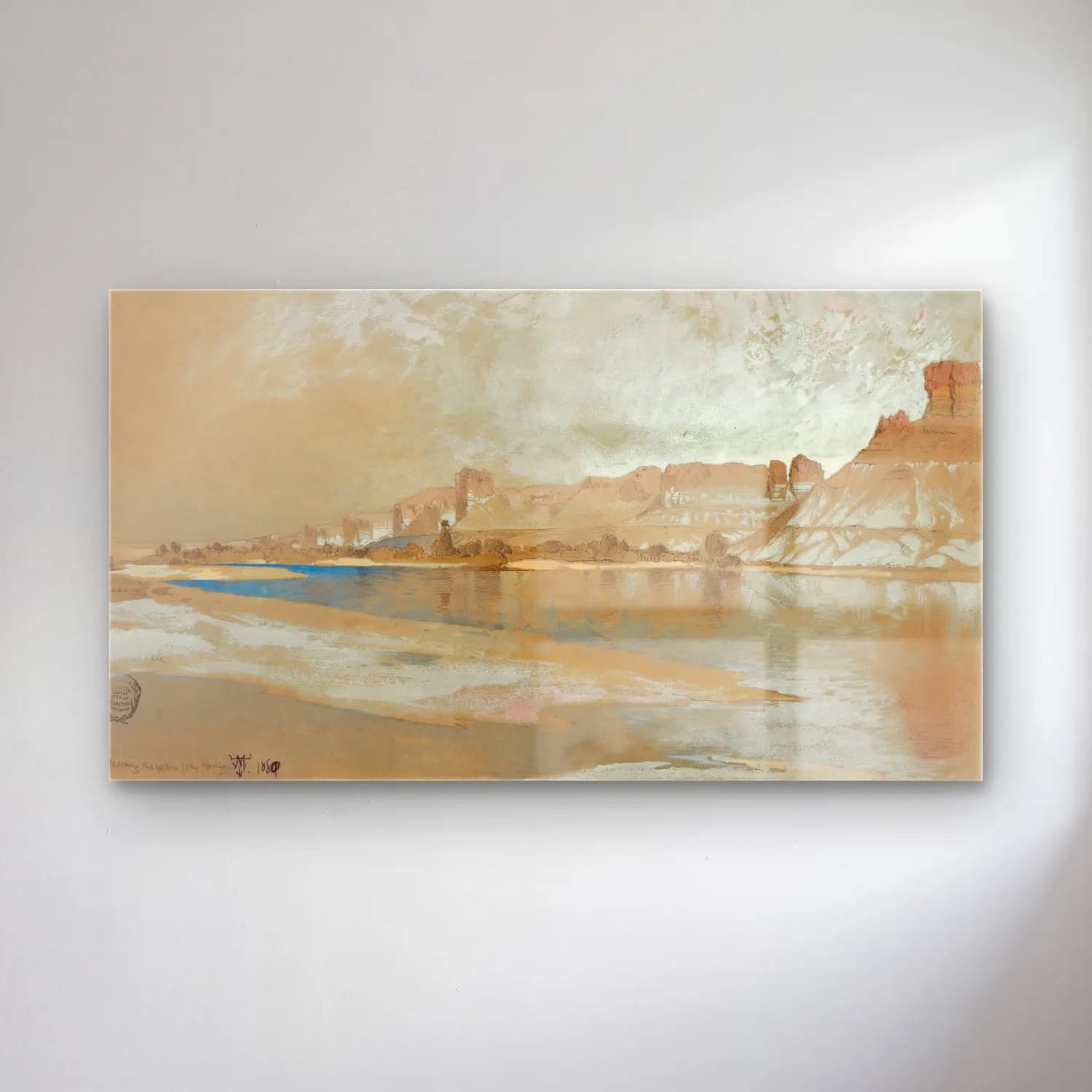 Thomas Moran – Green River from the Ferry, Wyoming Territory cam tablo — Thomas Moran – Green River from the Ferry, Wyoming Territory — empresyonist yunan adası