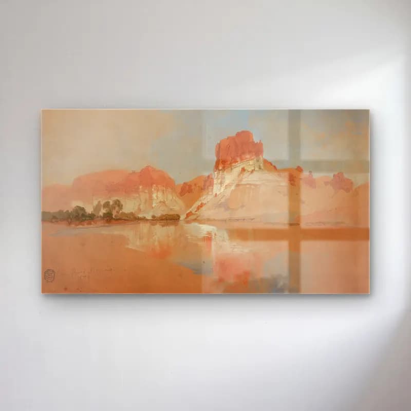 Thomas Moran – Green River, Wyoming Territory cam tablo — Thomas Moran – Green River, Wyoming Territory — yağlı boya göl ve dağlar