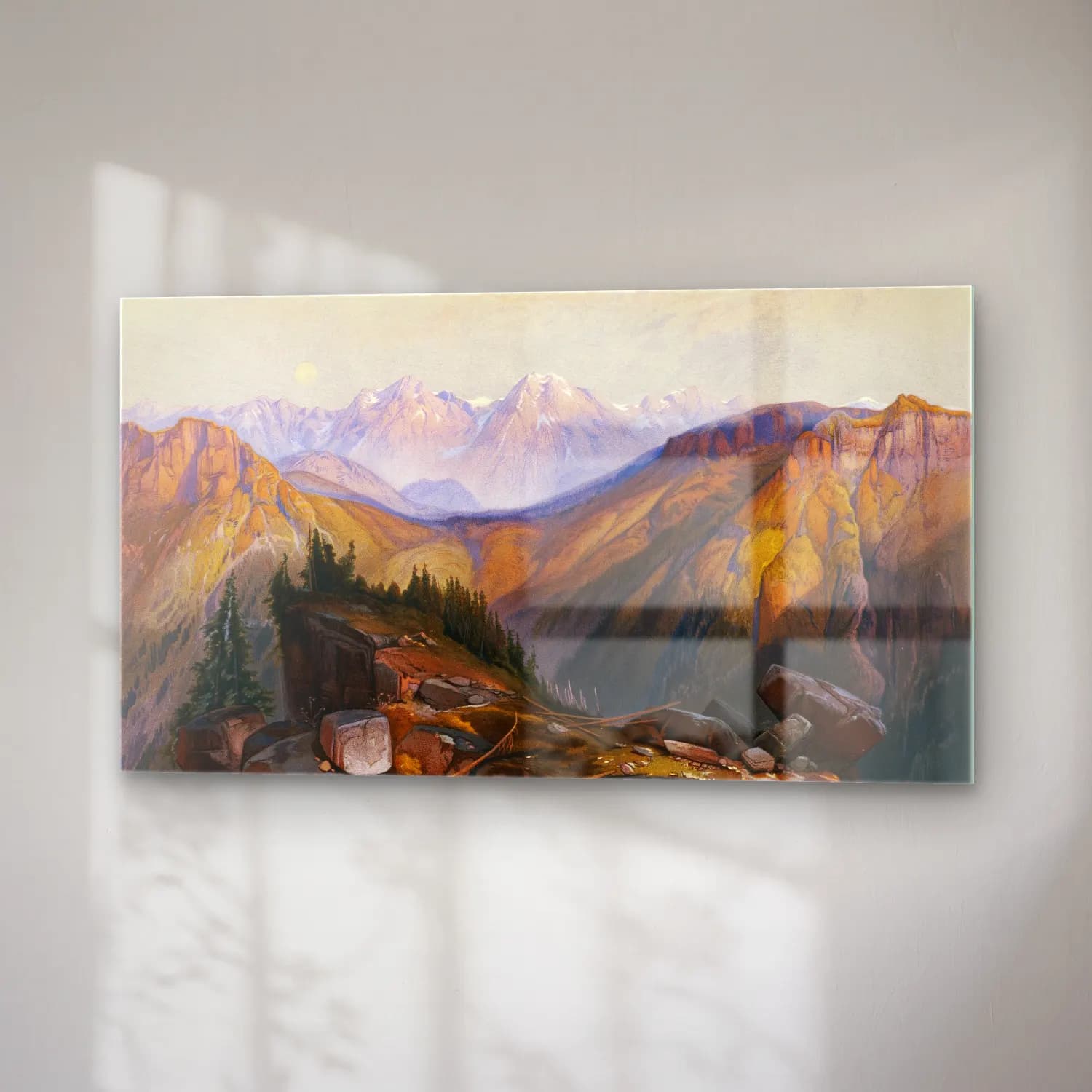 Thomas Moran – Lower Yellowstone Range (ca. 1875) cam tablo — sağ açıdan görünüm