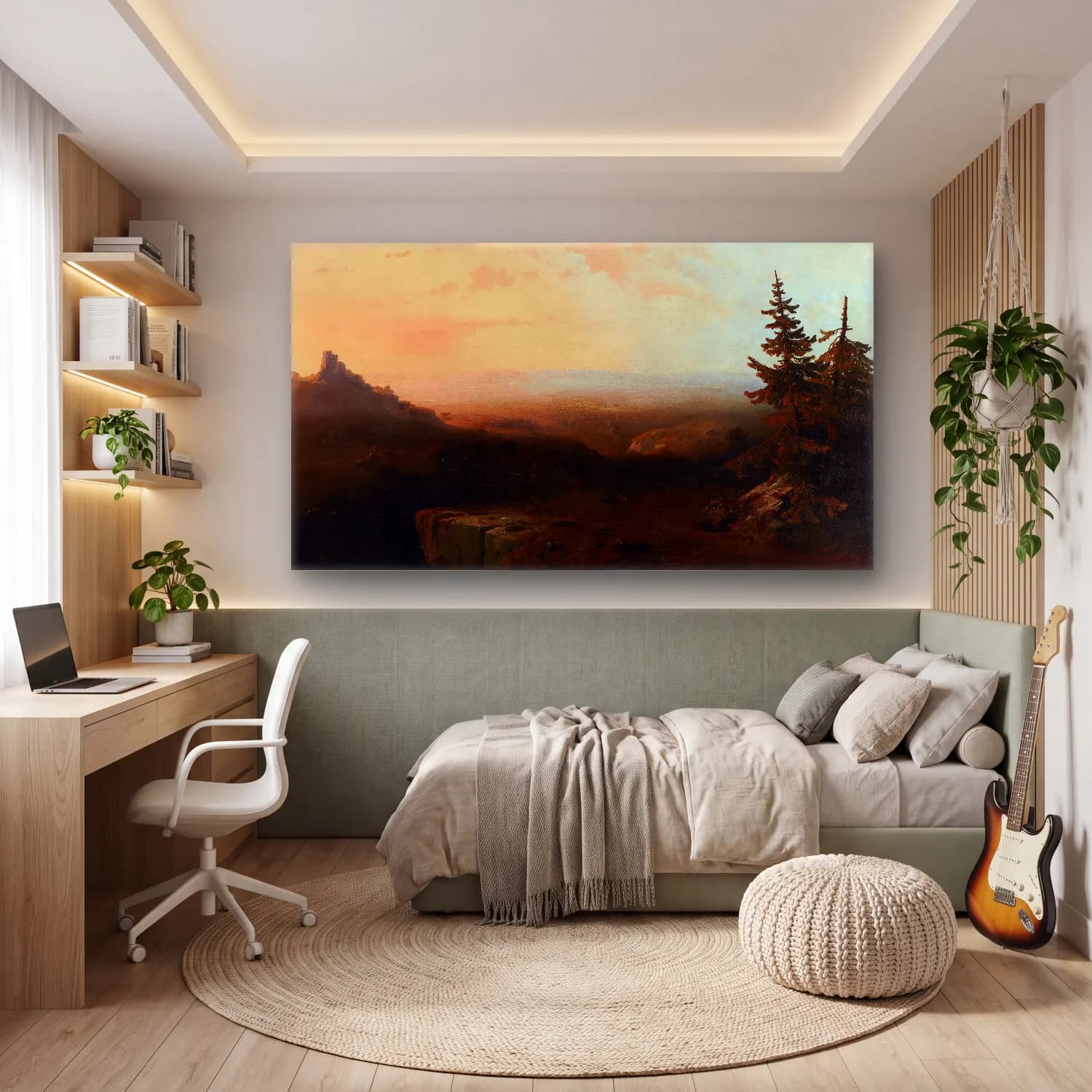Thomas Moran – Mountain Scene cam tablo — genç odasında