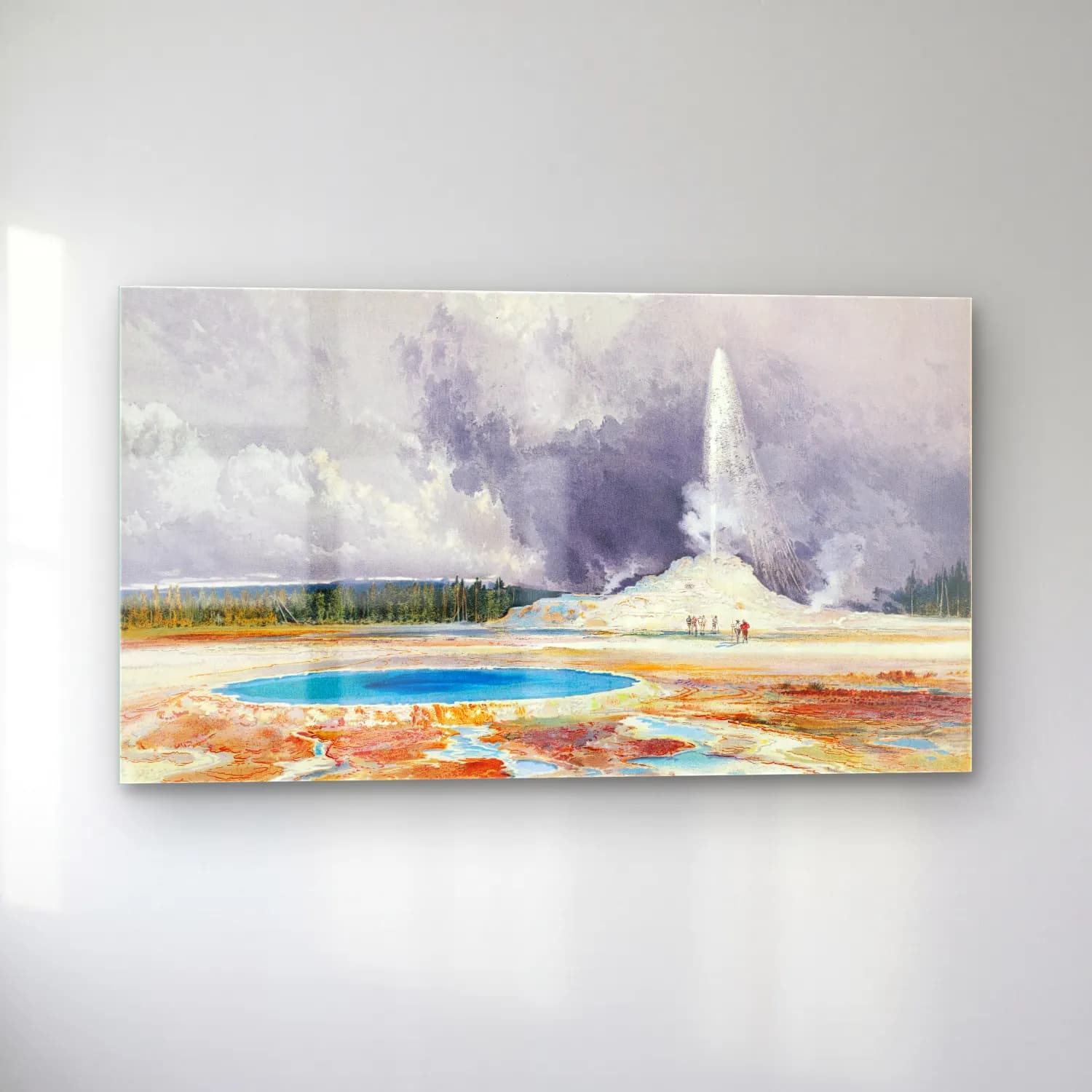 Thomas Moran – Old Castle Geyser (ca. 1874) cam tablo — sol açıdan görünüm