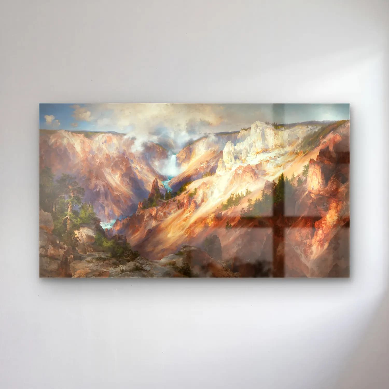 Thomas Moran – The Grand Canyon Of The Yellowstone cam tablo — Thomas Moran – The Grand Canyon Of The Yellowstone — yağlı boya dağ manzarası