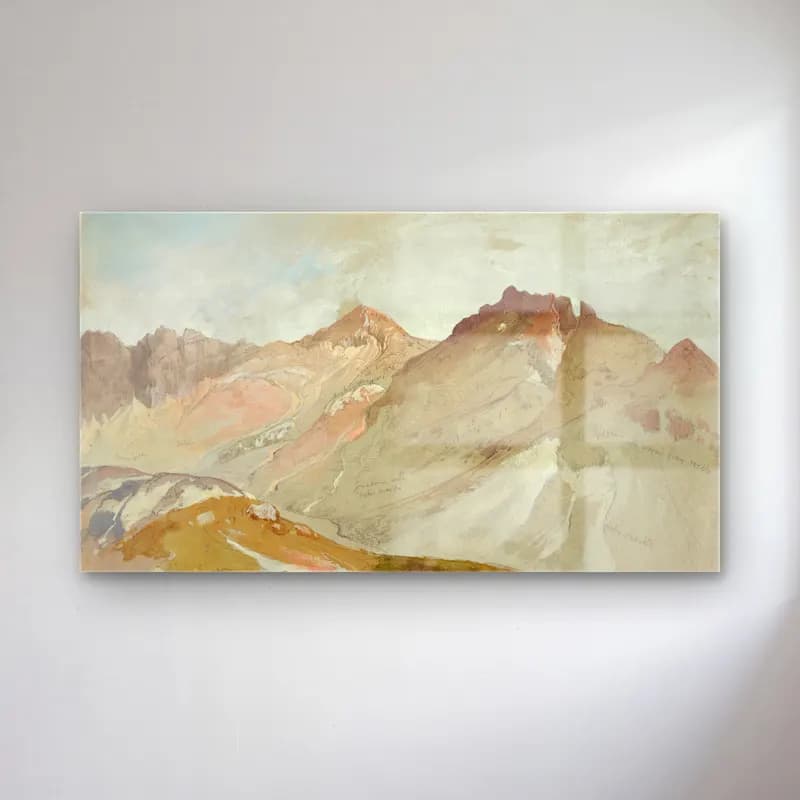 Thomas Moran – The Upper End of Little Cottonwood Canyon, Wasatch Range,… cam tablo — Thomas Moran – The Upper End of Little Cottonwood Canyon, Wasatch Range,… — suluboya dağ manzarası