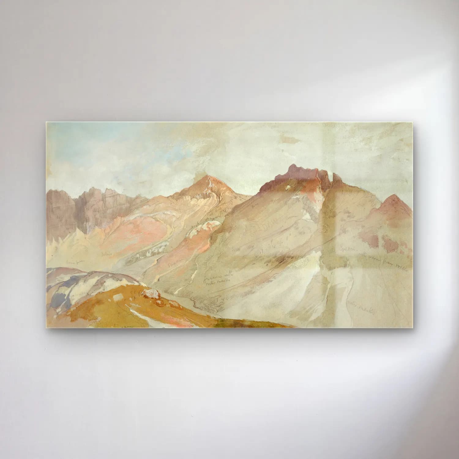 Thomas Moran – The Upper End of Little Cottonwood Canyon, Wasatch Range,… cam tablo — Thomas Moran – The Upper End of Little Cottonwood Canyon, Wasatch Range,… — suluboya dağ manzarası