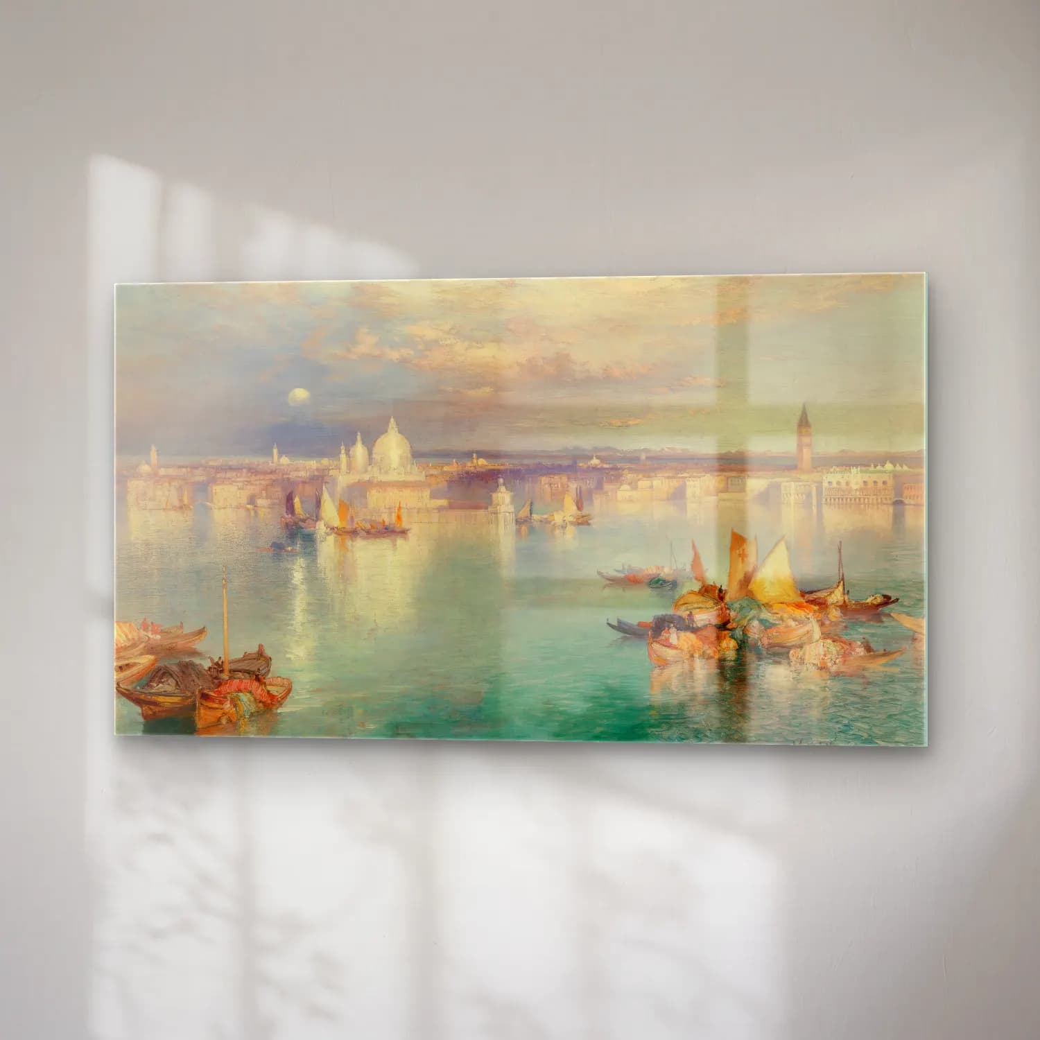 Thomas Moran – Venetian Scene – Turkuaz Tonlar cam tablo — sağ açıdan görünüm