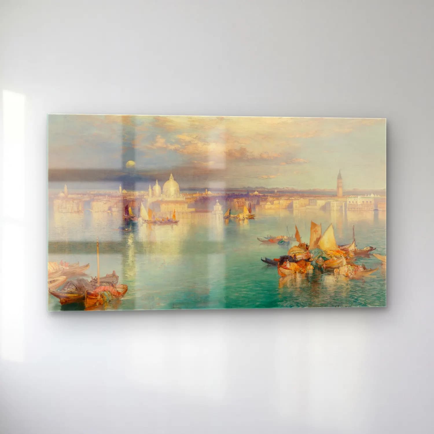 Thomas Moran – Venetian Scene – Turkuaz Tonlar cam tablo — sol açıdan görünüm