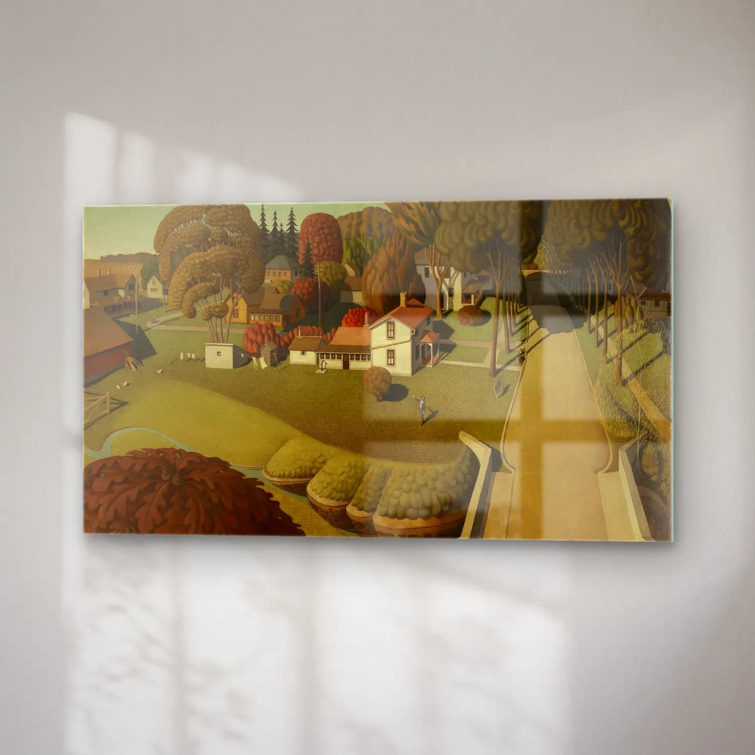 Grant Wood – The Birthplace of Herbert Hoover, West Branch, Iowa cam tablo — sağ açıdan görünüm