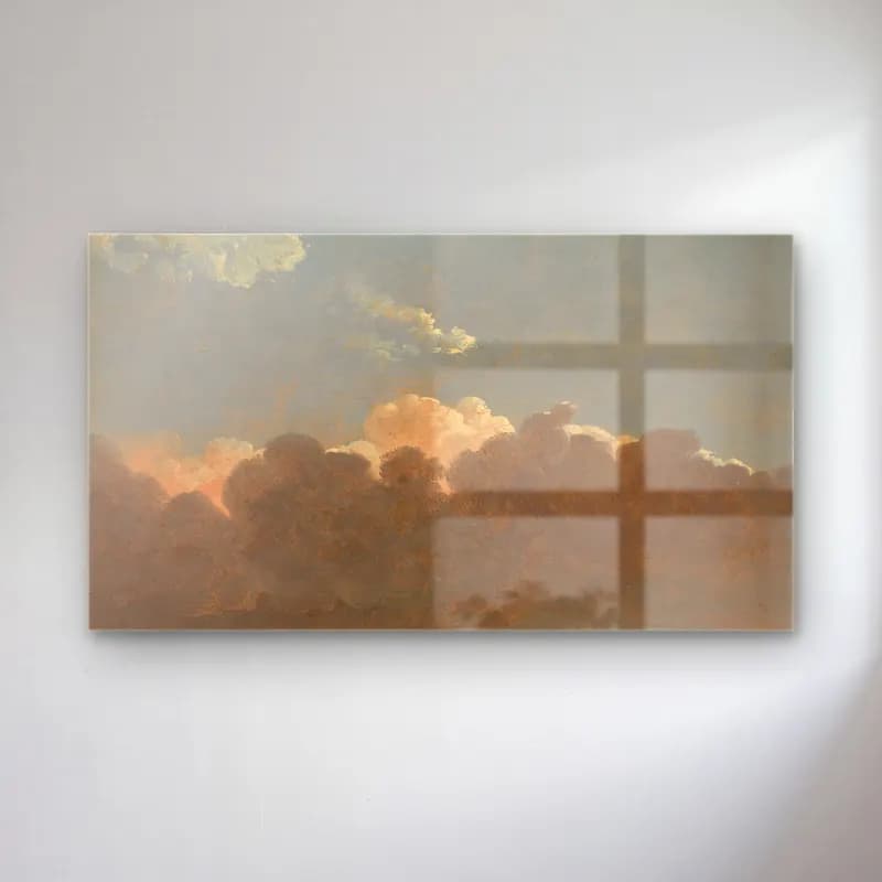Simon Denis – Cloud Study (Distant Storm) (ca. 1786–1806) cam tablo — Simon Denis – Cloud Study (Distant Storm) (ca. 1786–1806) — yağlı boya bulutlu gökyüzü