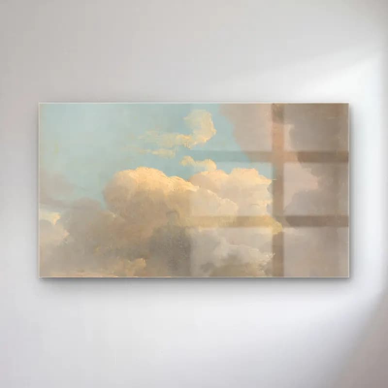 Simon Denis – Cloud Study (Early Evening) (ca. 1786–1806) cam tablo — Simon Denis – Cloud Study (Early Evening) (ca. 1786–1806) — yağlı boya bulutlu gökyüzü