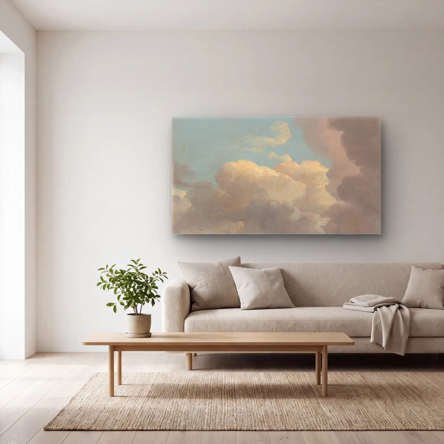 Simon Denis – Cloud Study (Early Evening) (ca. 1786–1806) cam tablo — açık renk salonda