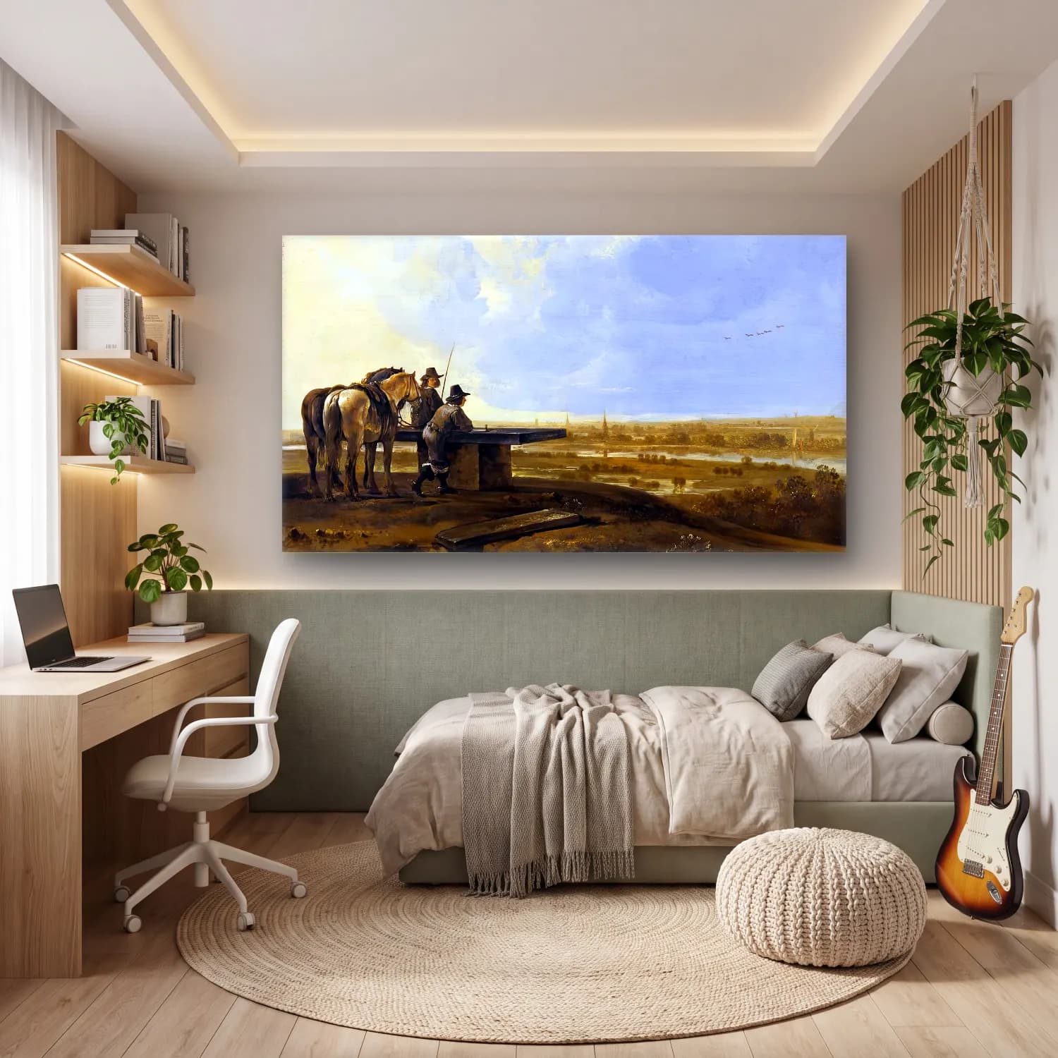 Aelbert Cuyp – Panoramic Landscape cam tablo — genç odasında