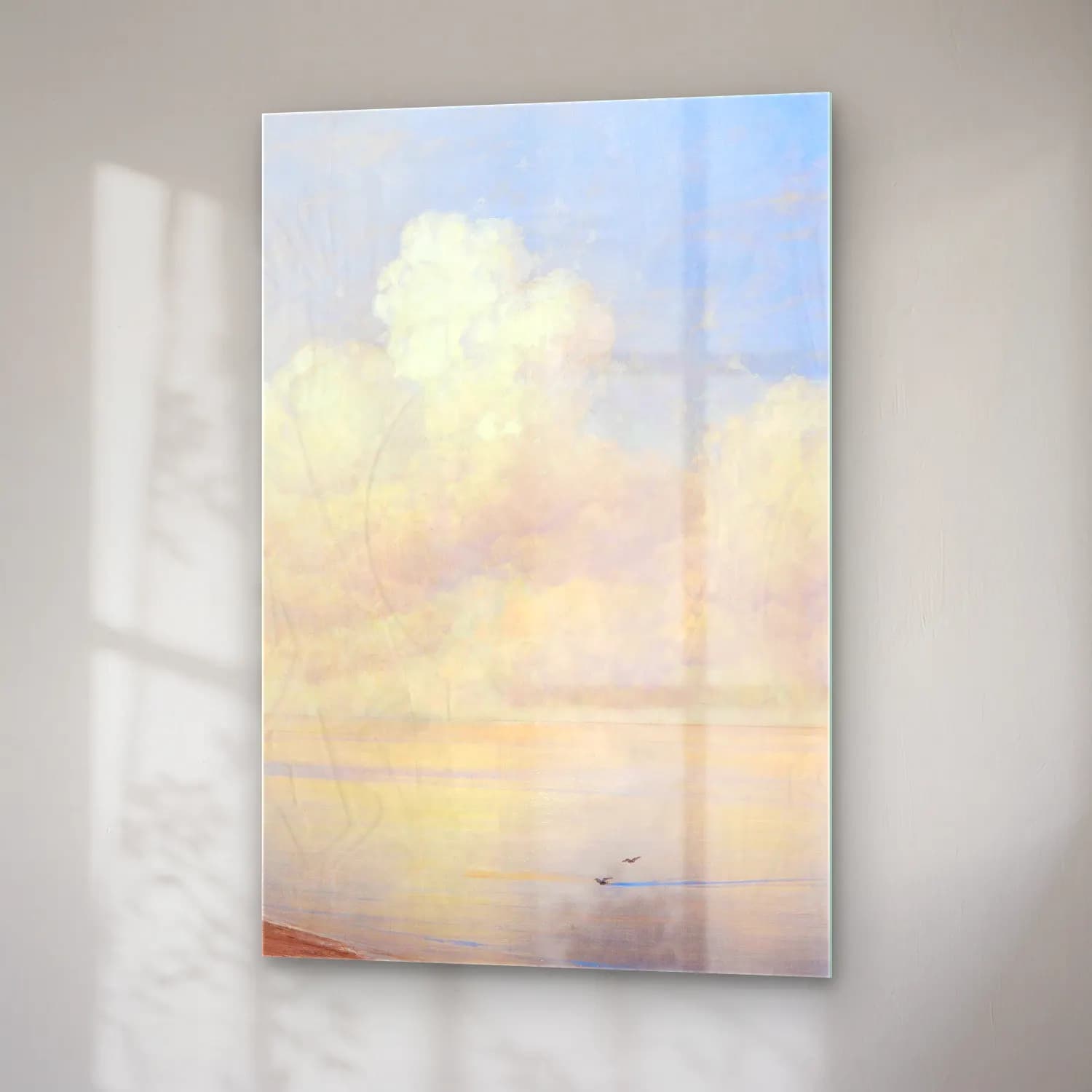 Konstantinovich Aivazovsky – Ruhige See – Pastel Tonlar cam tablo — sağ açıdan görünüm