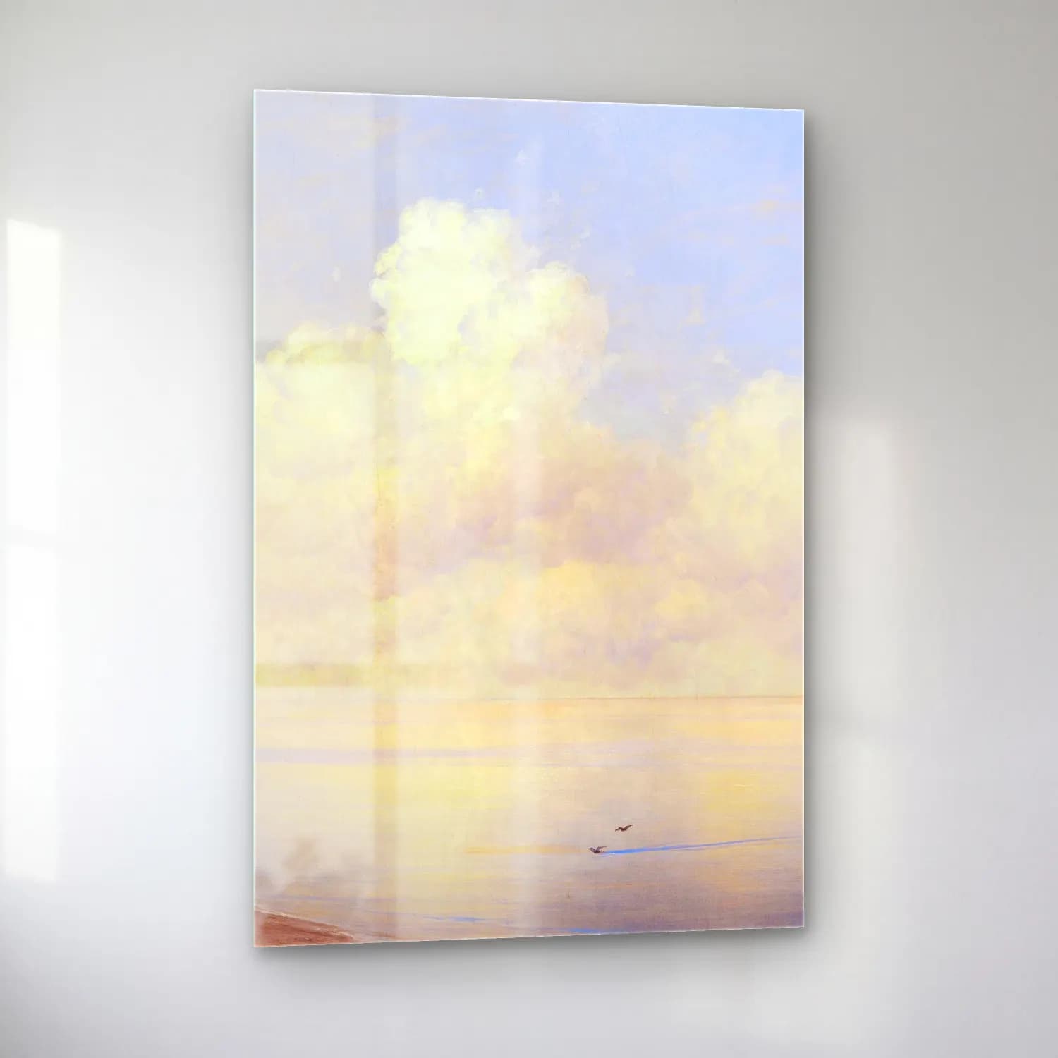 Konstantinovich Aivazovsky – Ruhige See – Pastel Tonlar cam tablo — sol açıdan görünüm