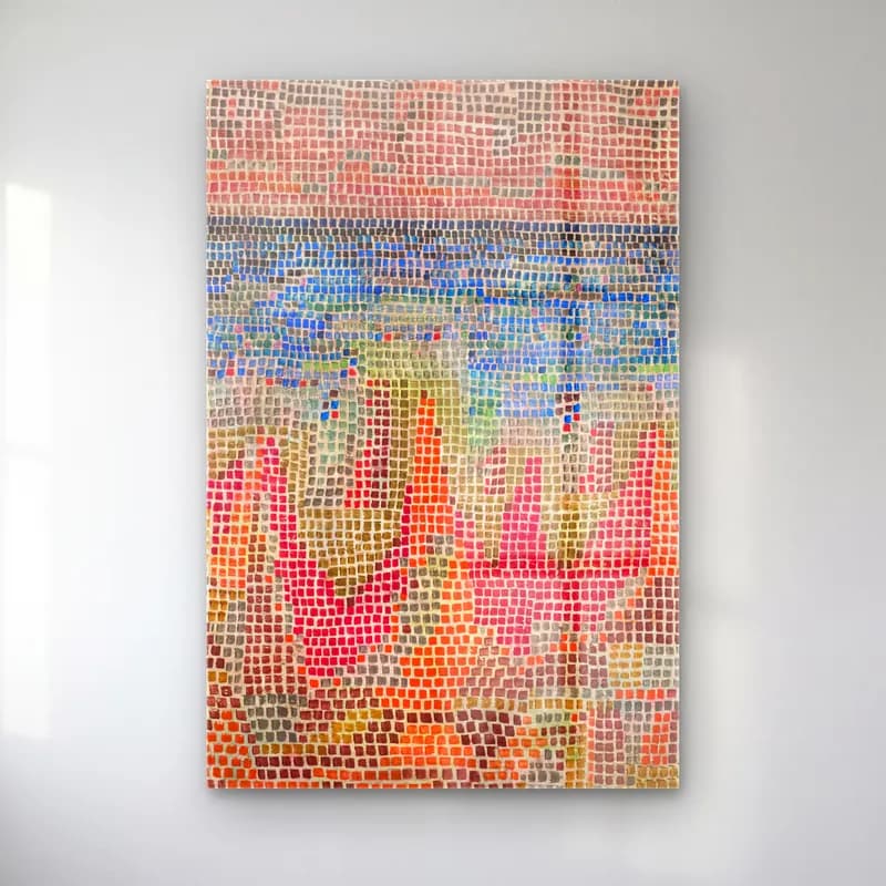 Paul Klee – Klippen am Meer cam tablo — Paul Klee – Klippen am Meer — modern soyut soyut manzara