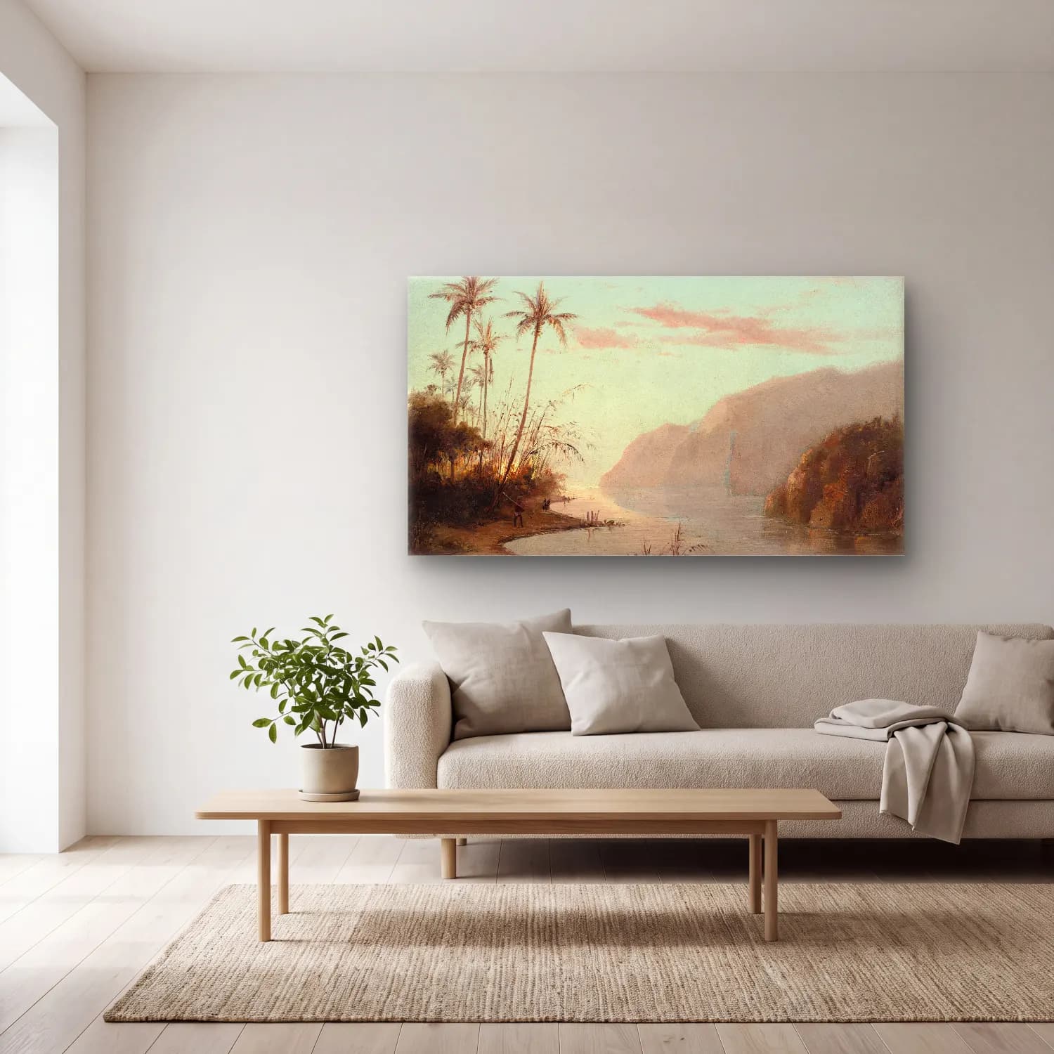 Camille Pissarro – A Creek in St. Thomas (Virgin Islands) cam tablo — açık renk salonda