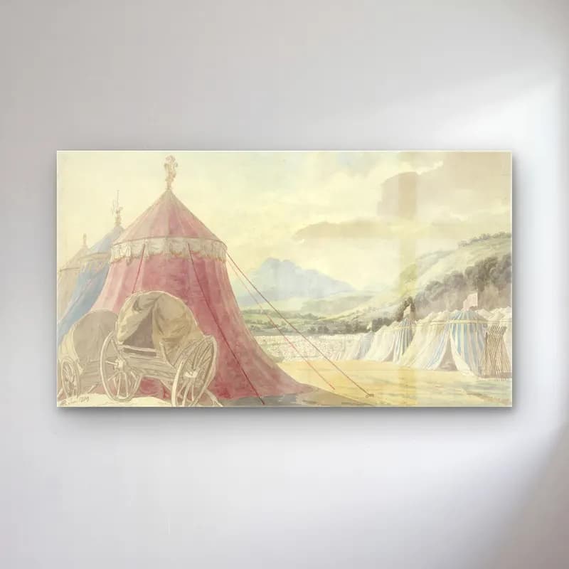 Michael Angelo Rooker – Design for the Haymarket Theatre The Battle of Hexham cam tablo — Michael Angelo Rooker – Design for the Haymarket Theatre The Battle of Hexham — vintage mitolojik sahne