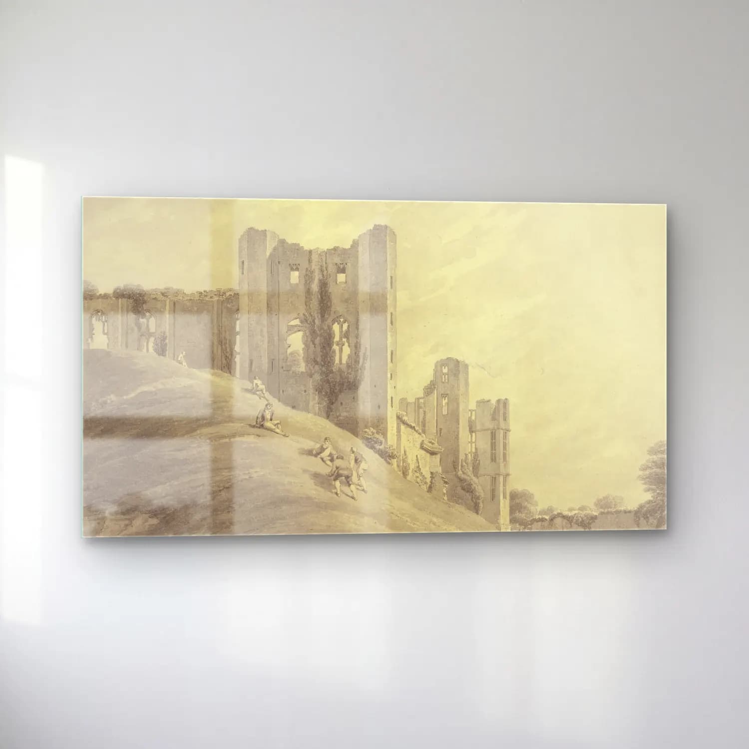 Michael Angelo Rooker – Kenilworth Castle, with Figures on the Hillside cam tablo — sol açıdan görünüm
