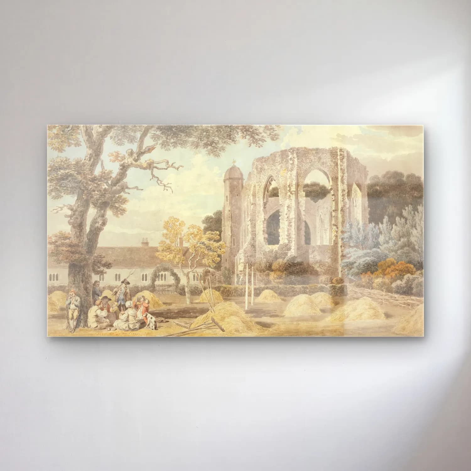 Michael Angelo Rooker – The Chapel of the Greyfriars Monastery, Winchester cam tablo — Michael Angelo Rooker – The Chapel of the Greyfriars Monastery, Winchester — vintage antik kalıntılar