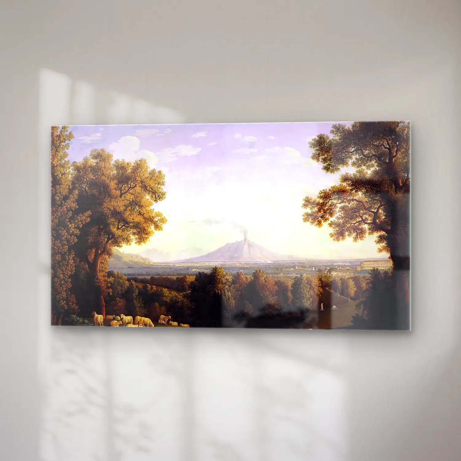 Jacob Philipp Hackert – Landscape with the Palace of Caserta and Vesuvius cam tablo — sağ açıdan görünüm