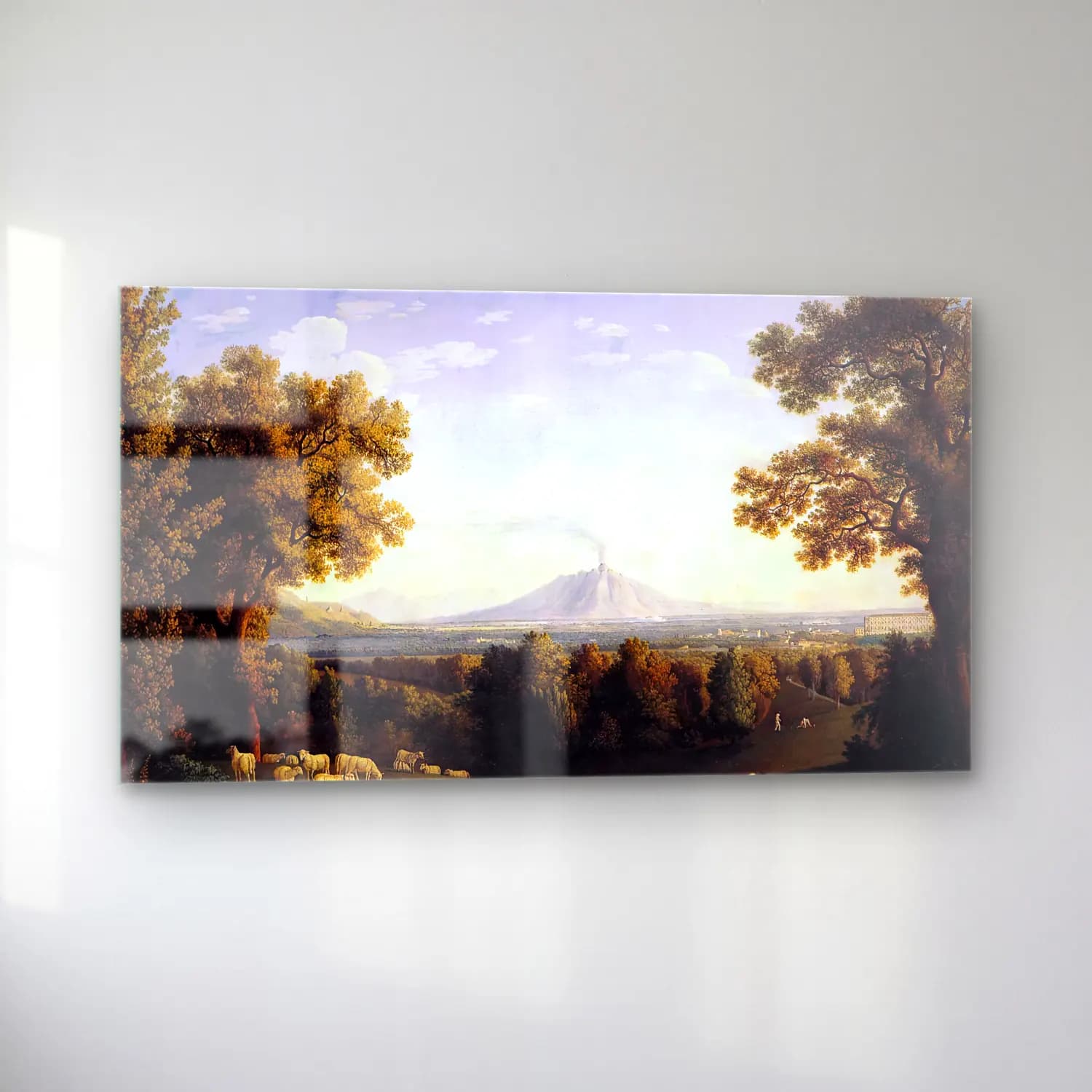 Jacob Philipp Hackert – Landscape with the Palace of Caserta and Vesuvius cam tablo — sol açıdan görünüm