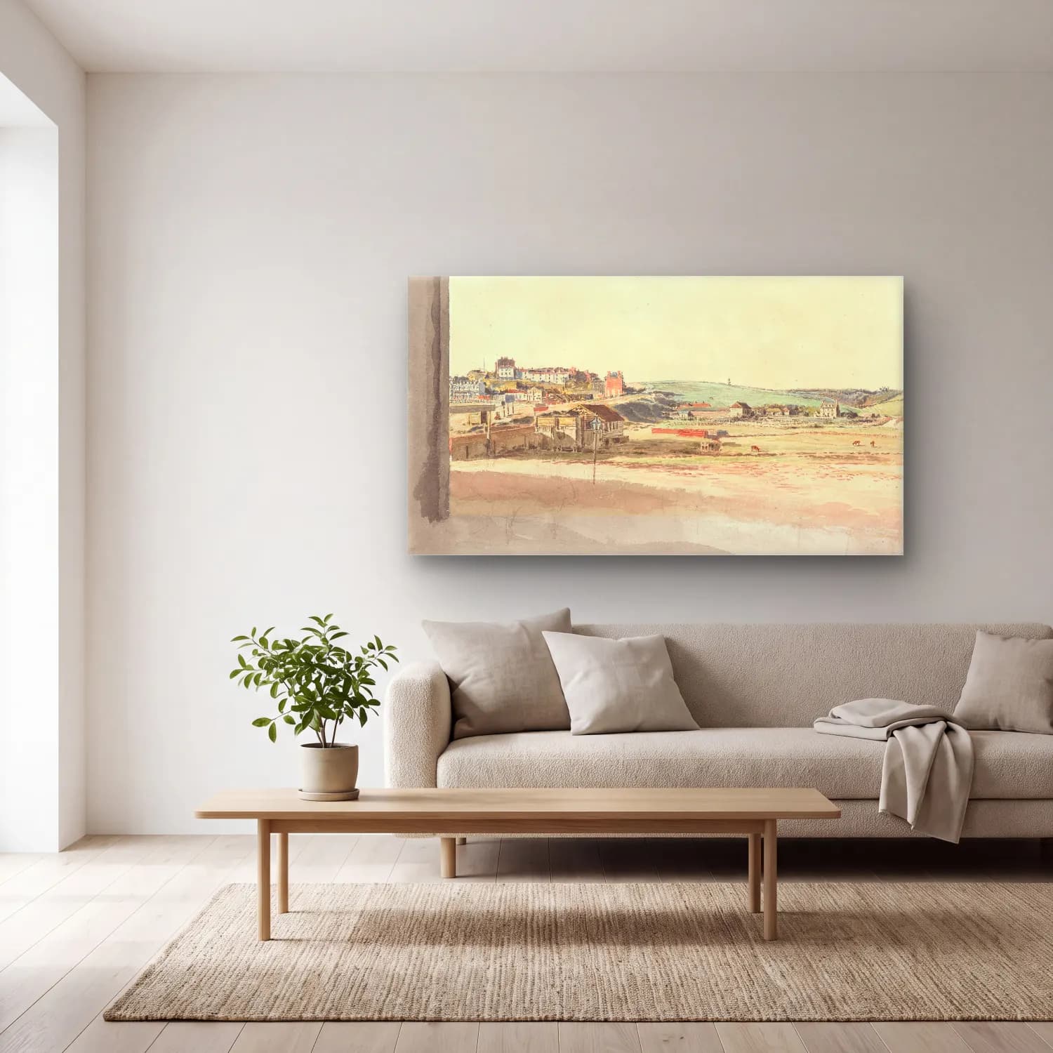William Henry Hunt – The Flagstaff, Margate cam tablo — açık renk salonda