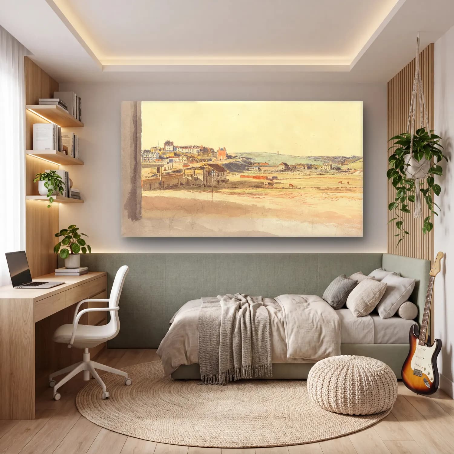 William Henry Hunt – The Flagstaff, Margate cam tablo — genç odasında