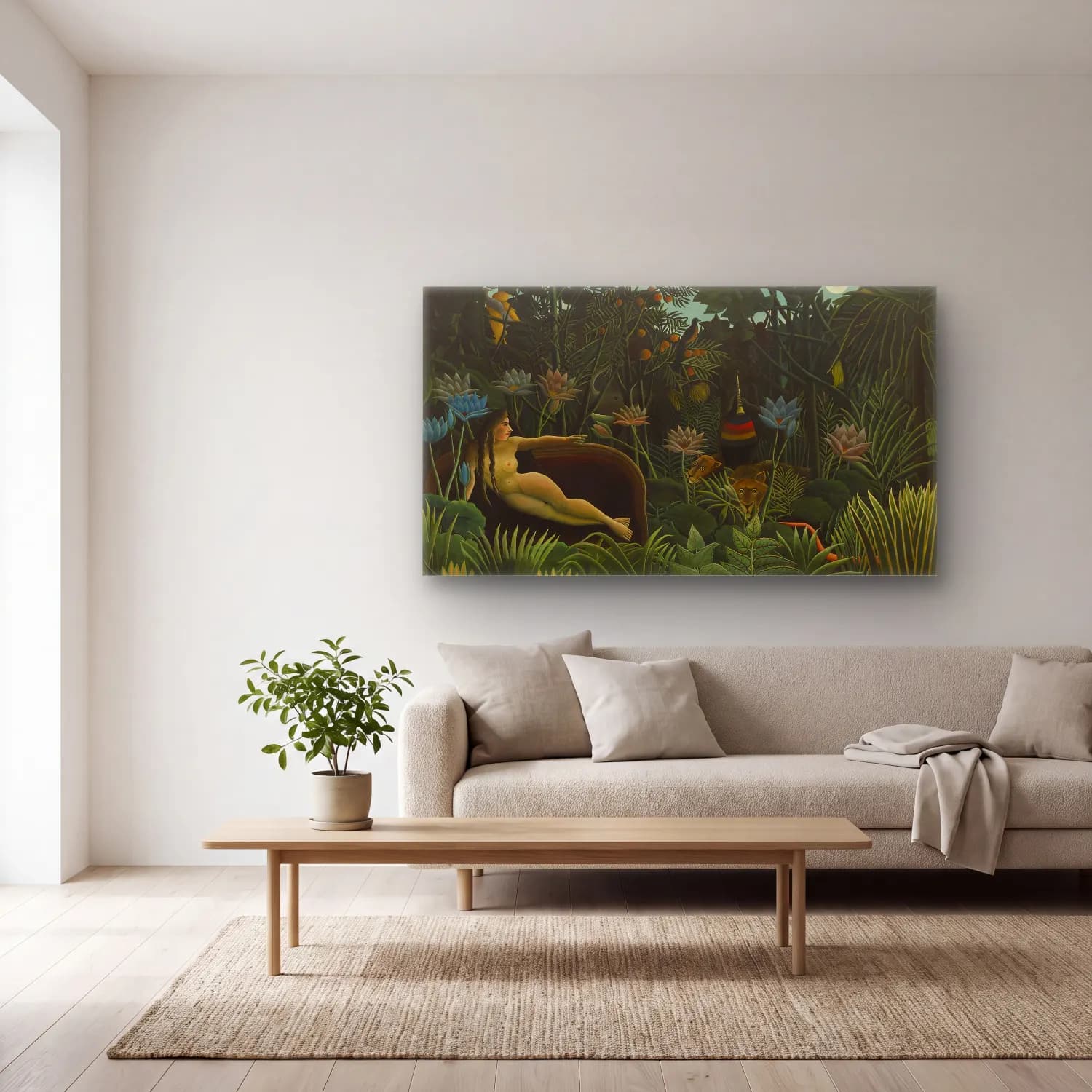 Henri Rousseau – The Dream cam tablo — açık renk salonda