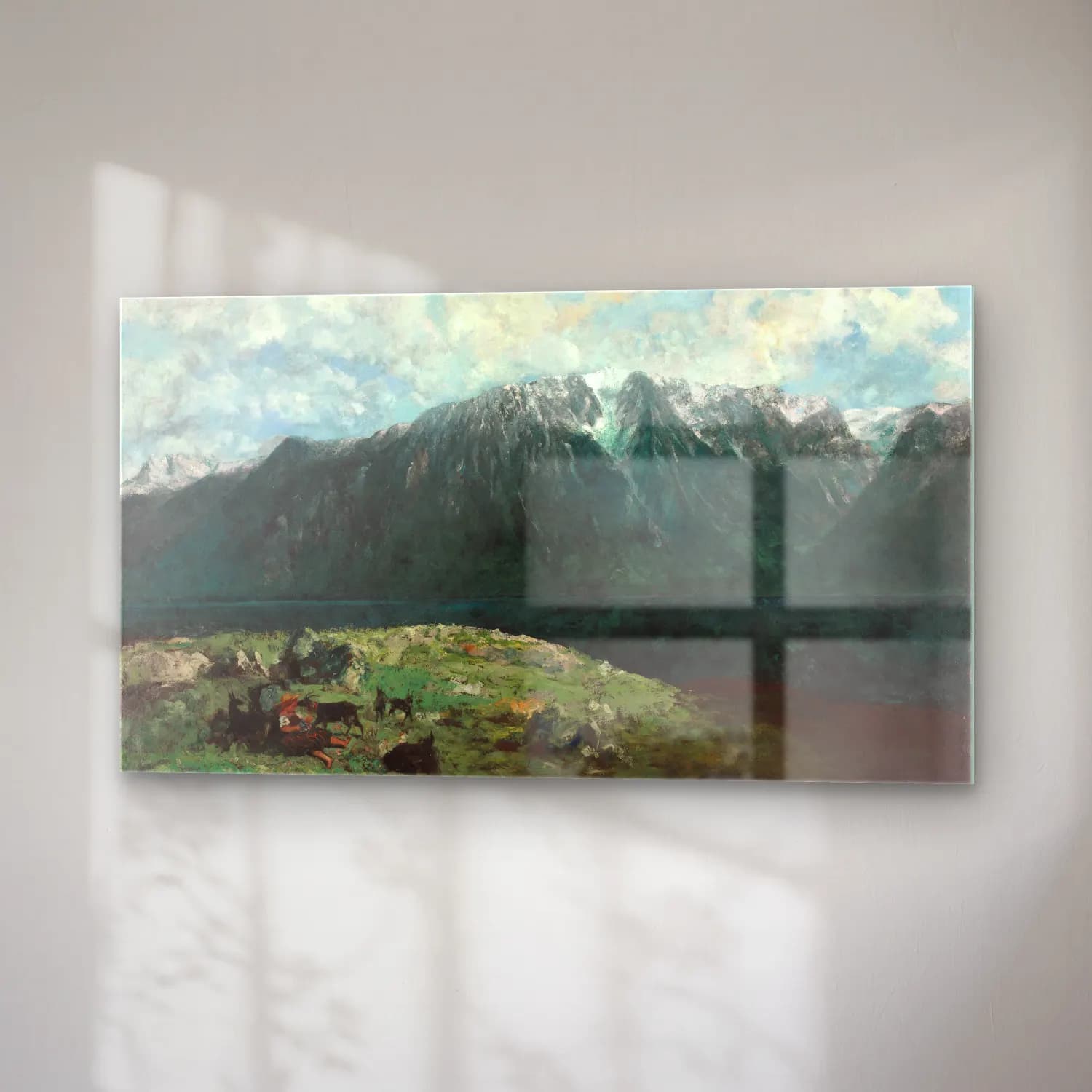Gustave Courbet – Panoramic View of the Alps, Les Dents du Midi cam tablo — sağ açıdan görünüm