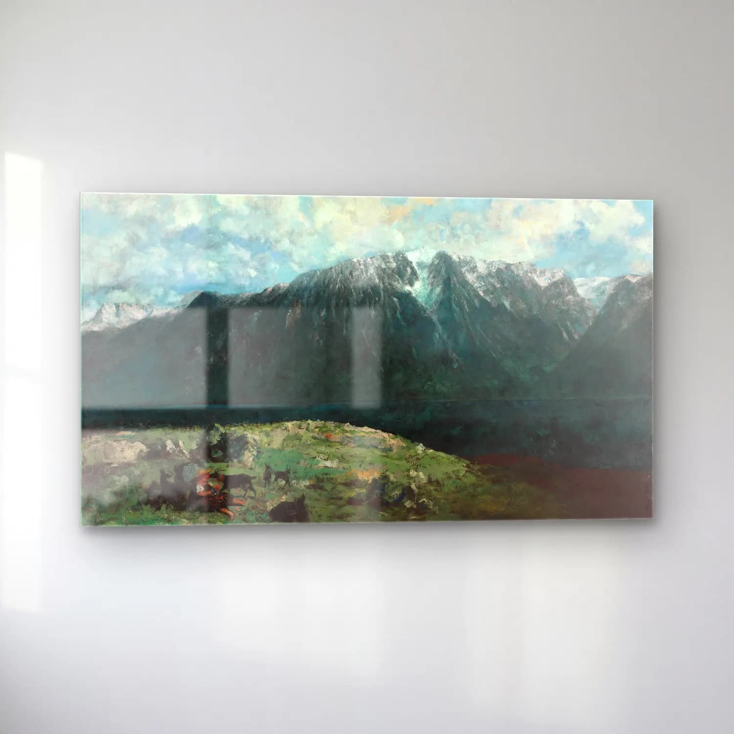 Gustave Courbet – Panoramic View of the Alps, Les Dents du Midi cam tablo — sol açıdan görünüm