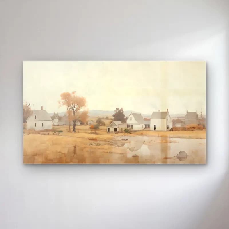Yağlı Boya Kır Evi No. 15 cam tablo — Yağlı Boya Kır Evi No. 15 — yağlı boya kır evi