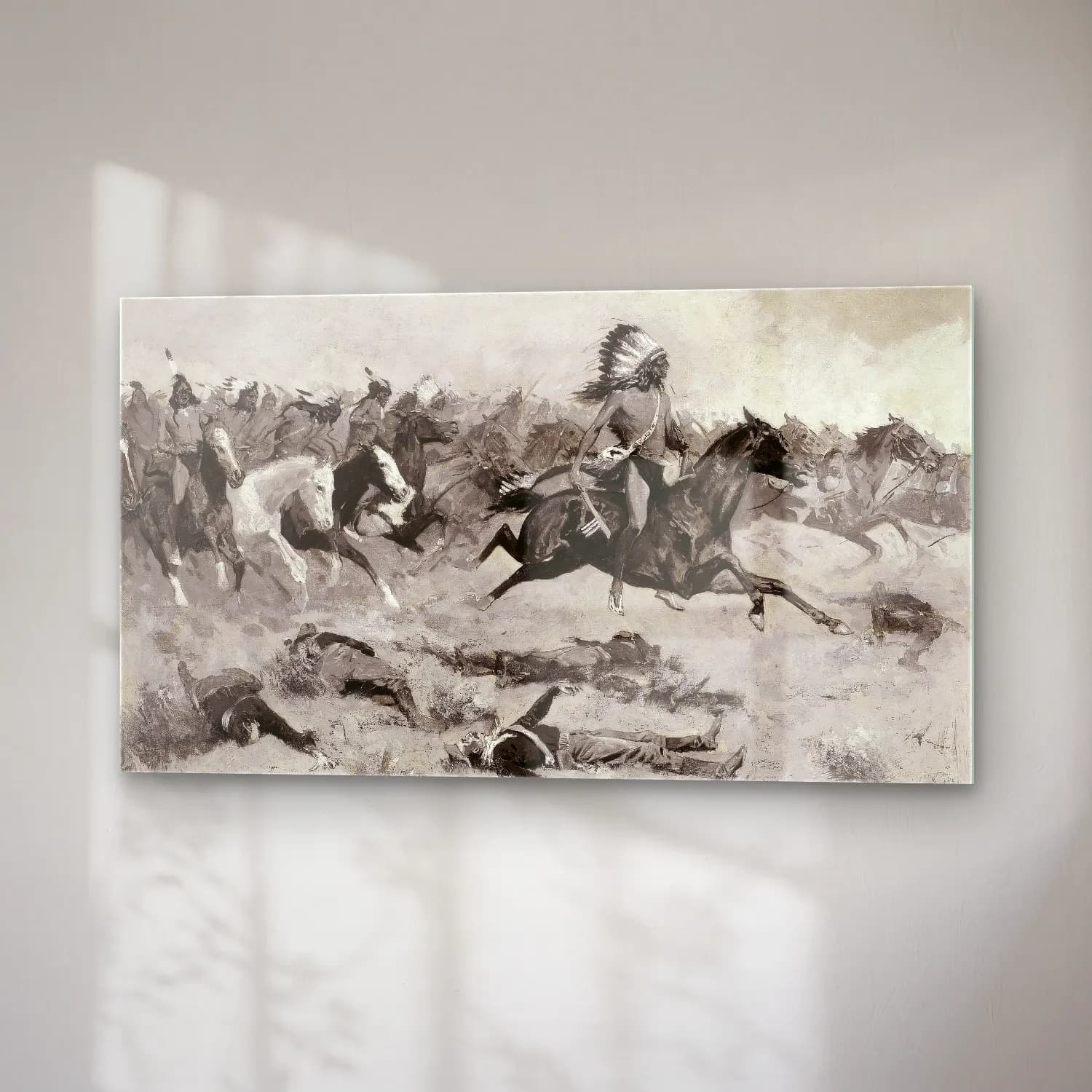 Frederic Remington – Rushing Red Lodges Passed through the Line cam tablo — sağ açıdan görünüm