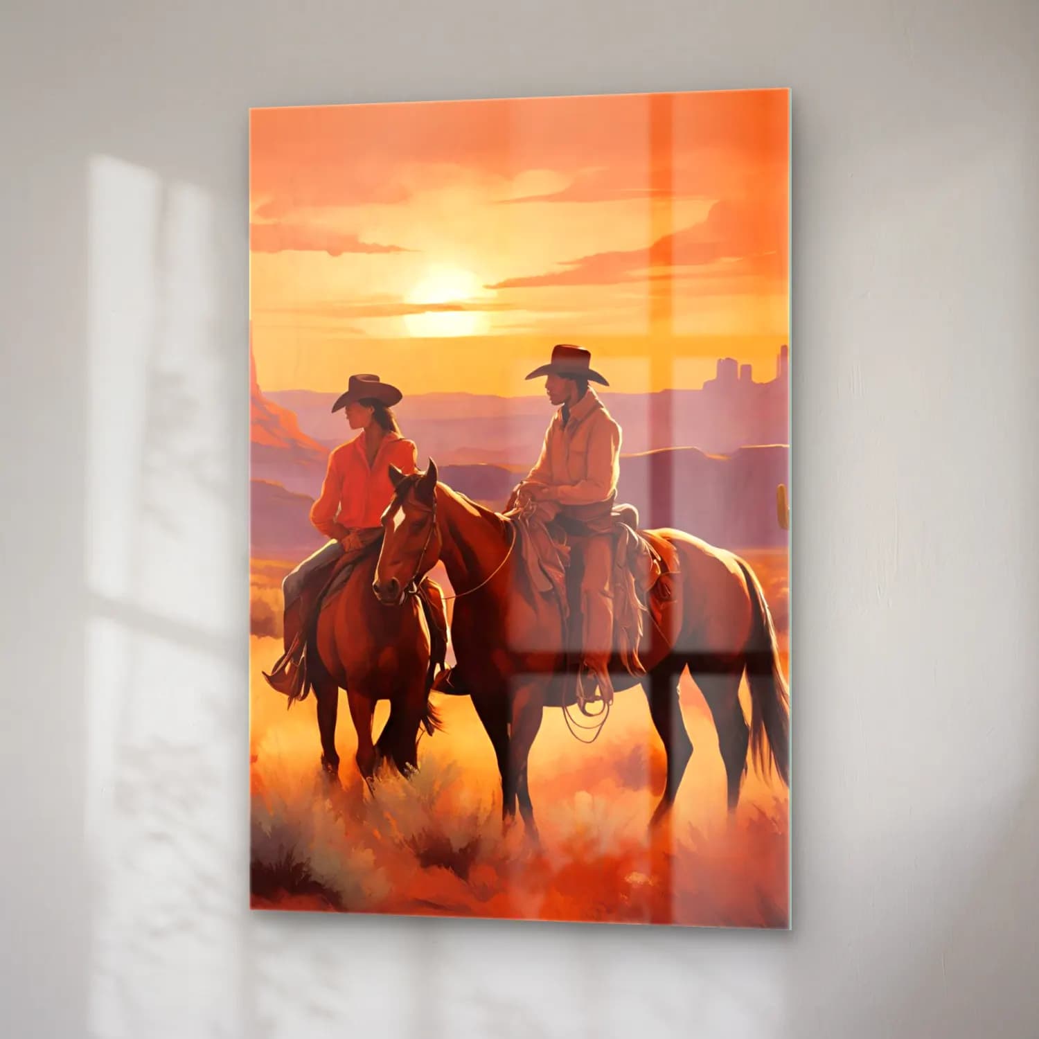 Vintage Atlı No. 12 cam tablo — sağ açıdan görünüm