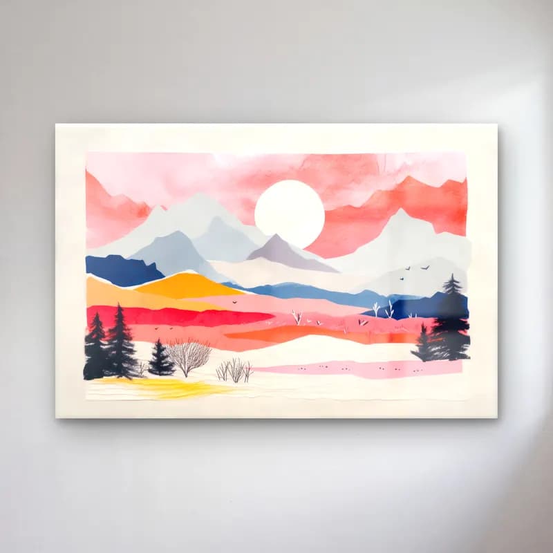 Pastel Dağ Manzarası No. 8 cam tablo — Pastel Dağ Manzarası No. 8 — pastel dağ manzarası
