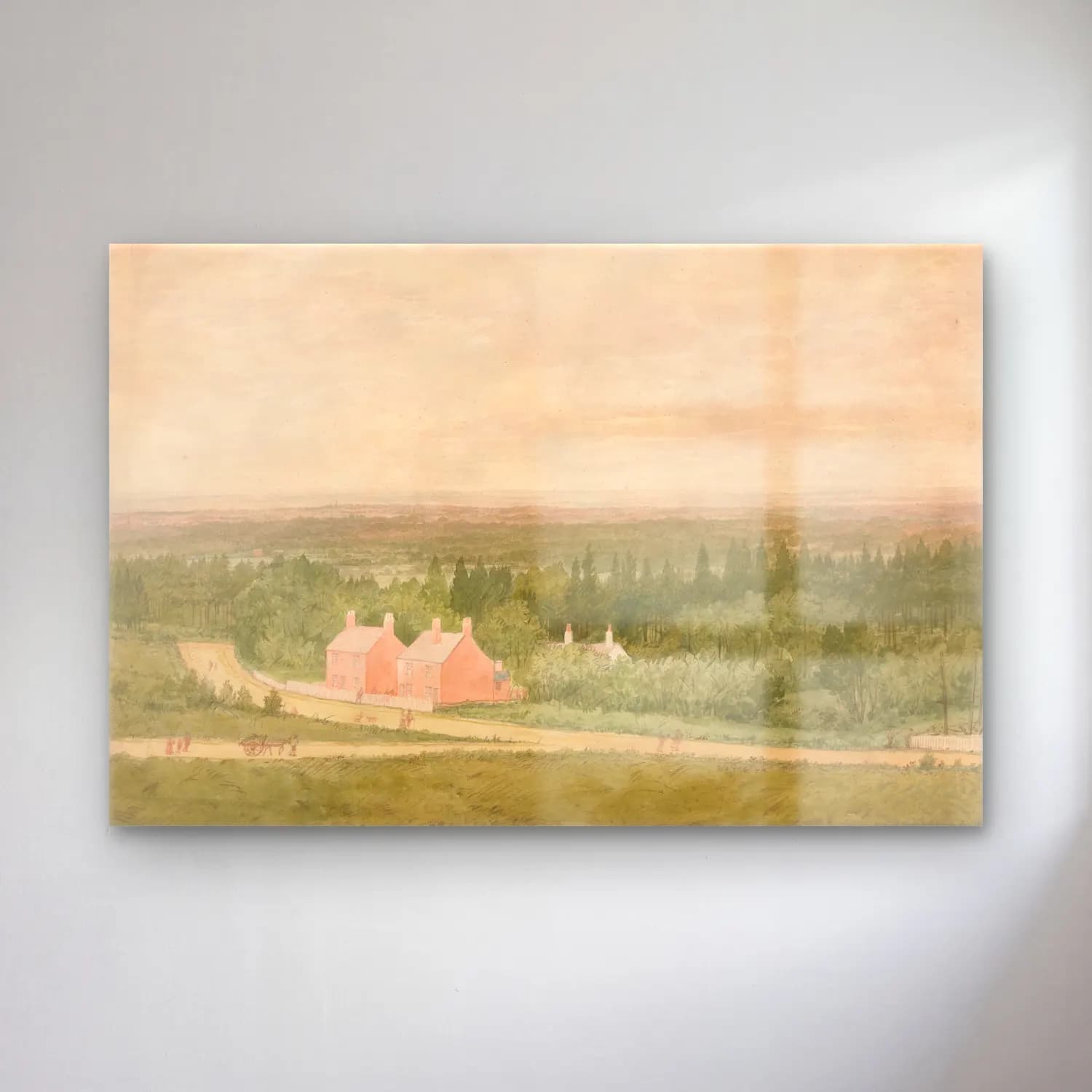 Suluboya Kır Evi No. 9 cam tablo — Suluboya Kır Evi No. 9 — suluboya kır evi