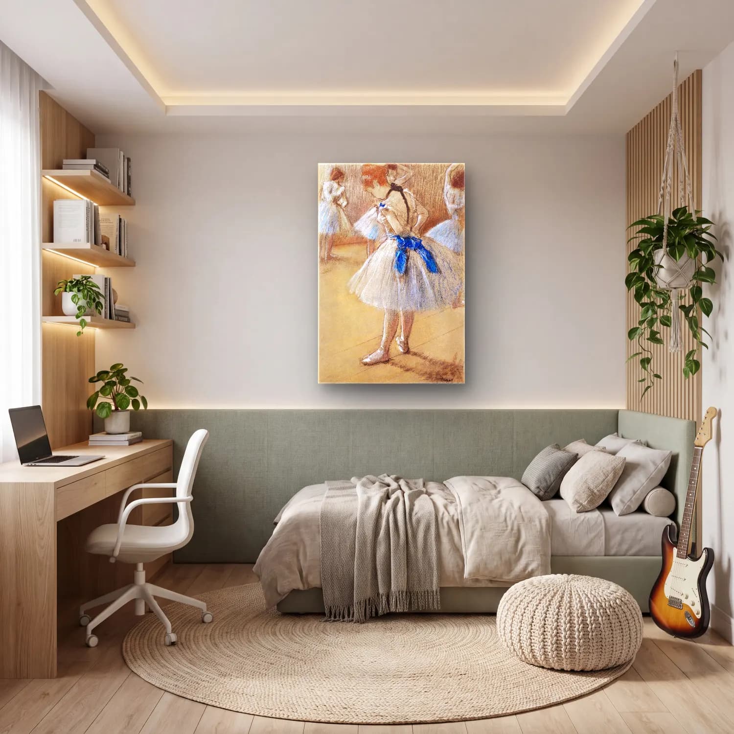 Empresyonist Balerin – Pastel Tonlar cam tablo — genç odasında