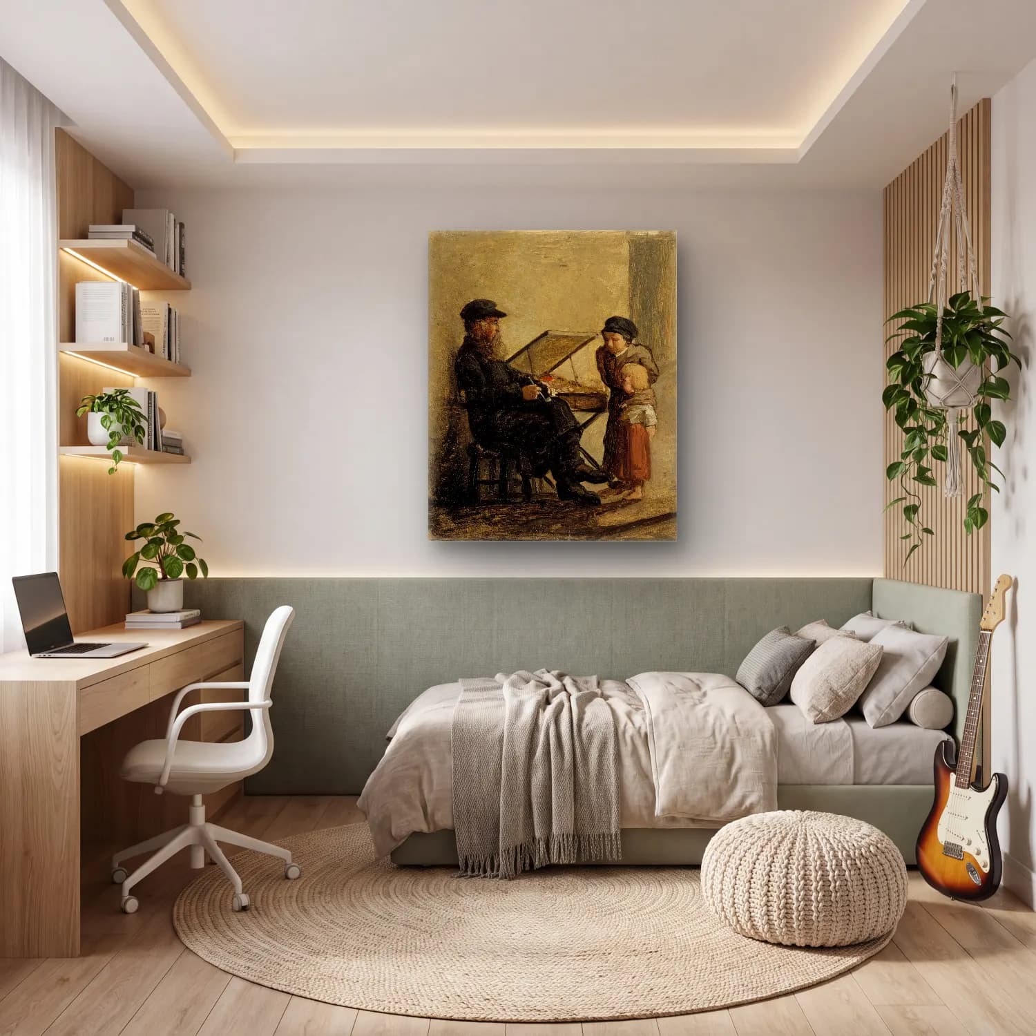 Yağlı Boya Anne ve Çocuk No. 3 cam tablo — genç odasında