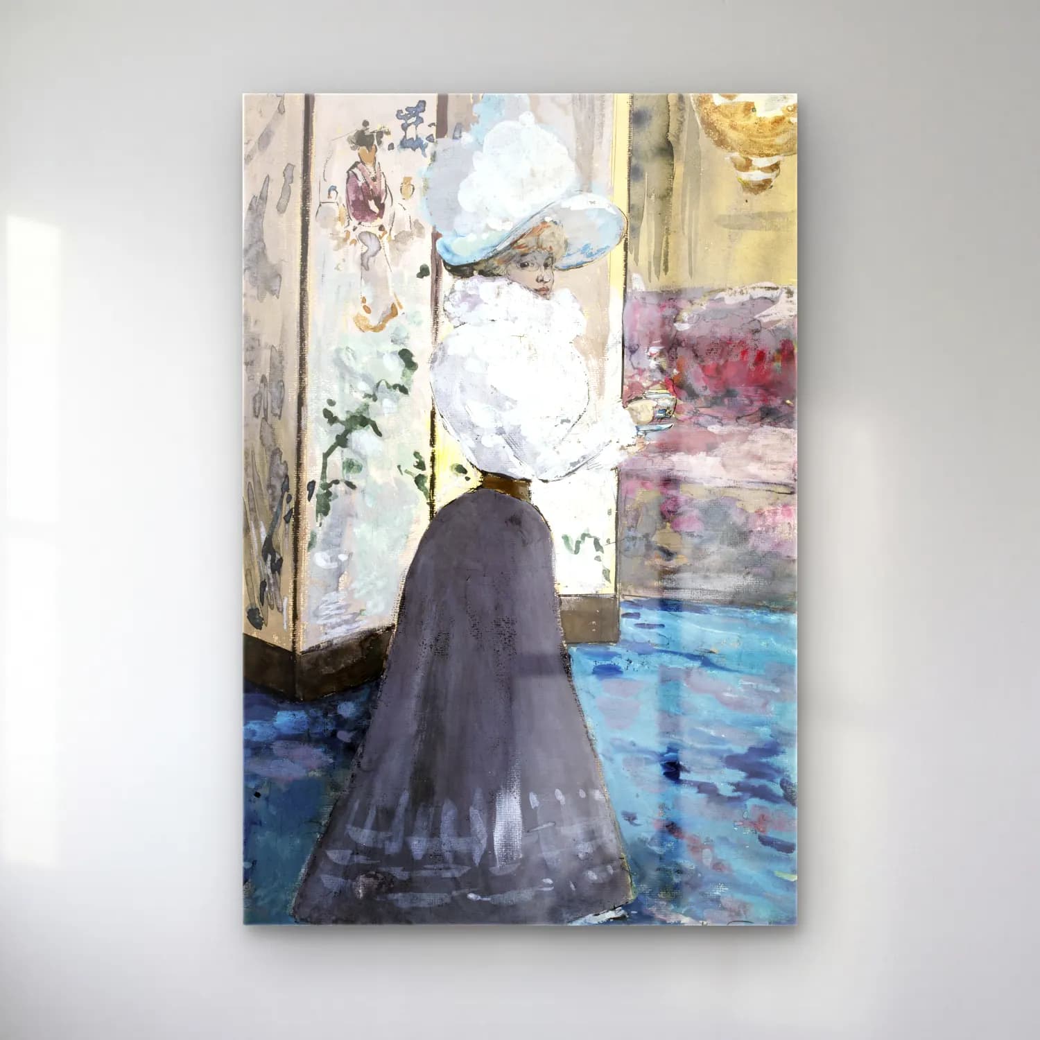 Empresyonist Şapkalı Kadın No. 7 cam tablo — Empresyonist Şapkalı Kadın No. 7 — empresyonist şapkalı kadın