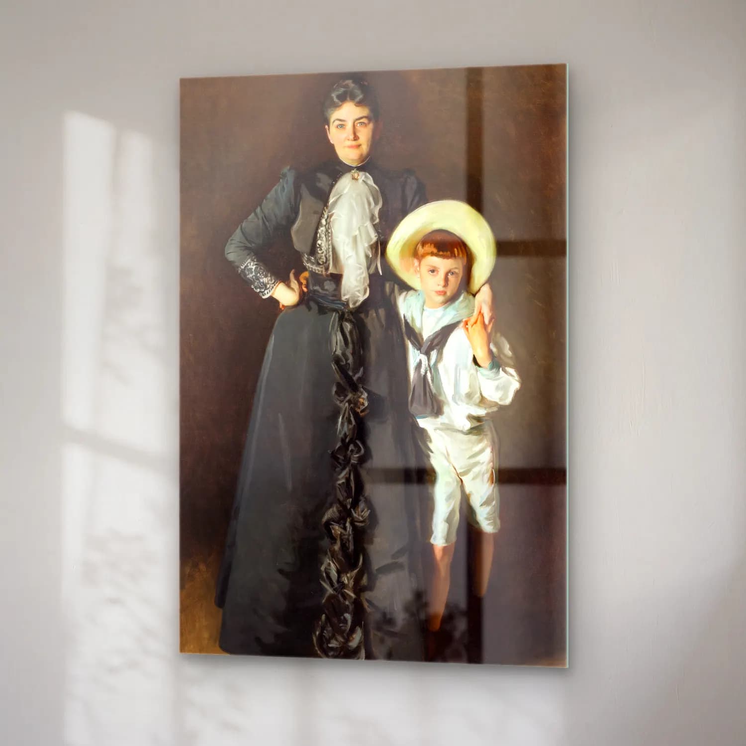 Yağlı Boya Anne ve Çocuk No. 4 cam tablo — sağ açıdan görünüm