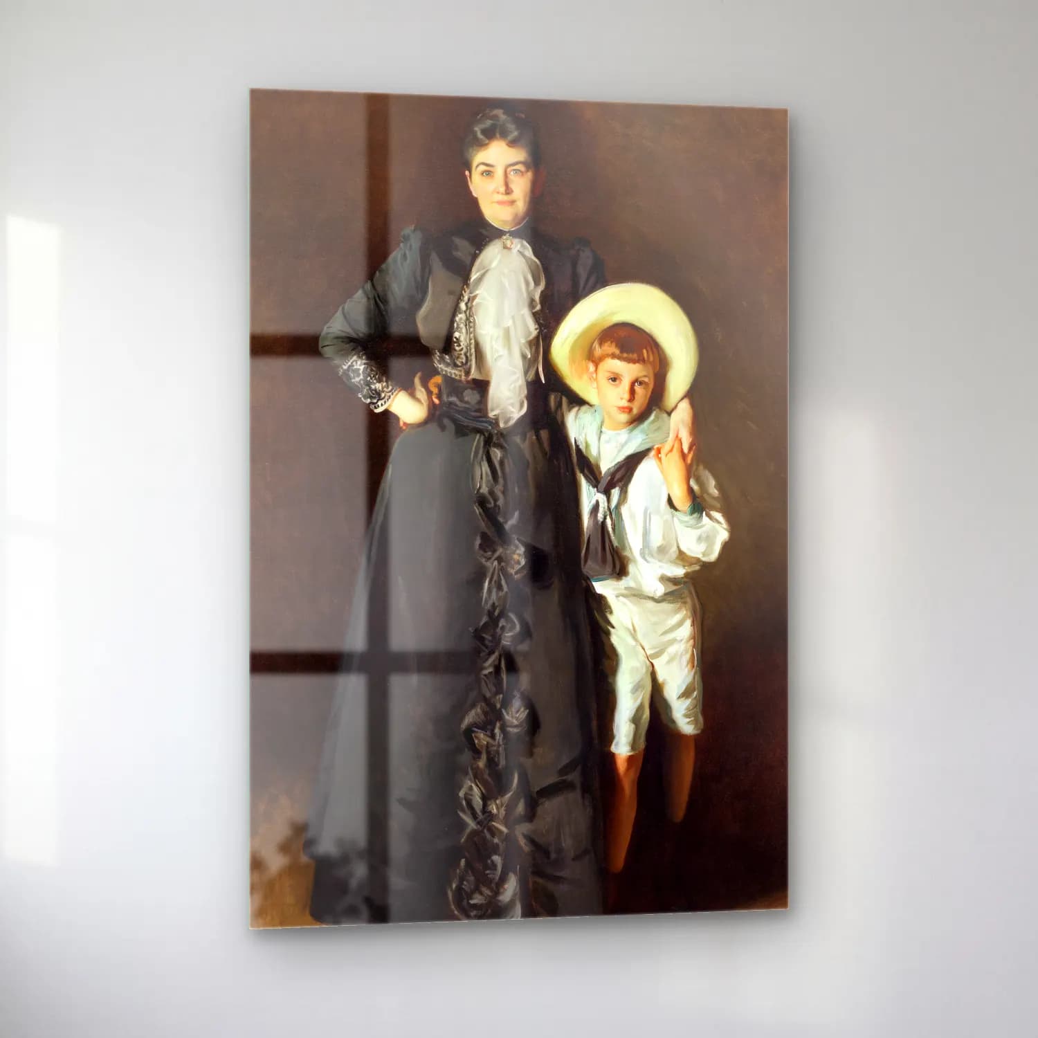 Yağlı Boya Anne ve Çocuk No. 4 cam tablo — sol açıdan görünüm