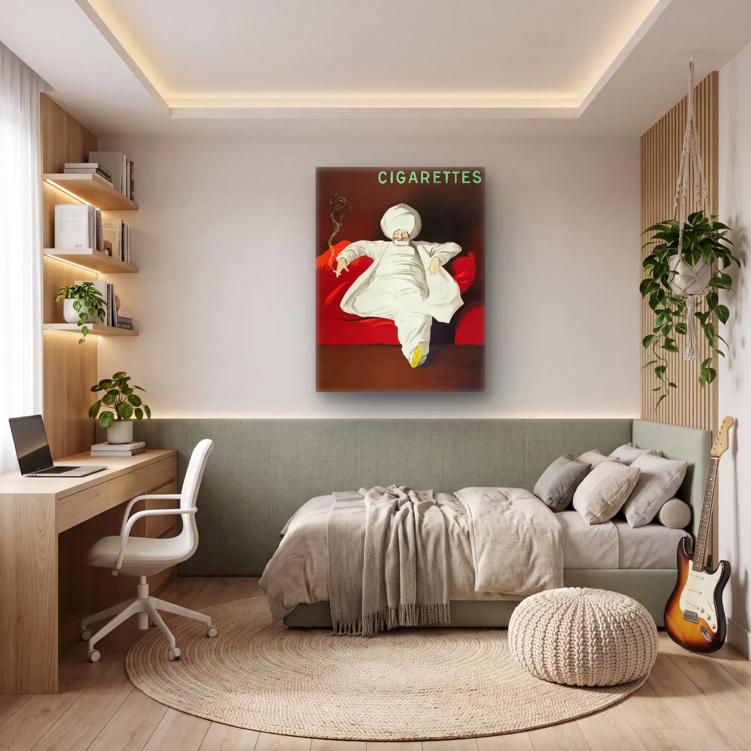 Yağlı Boya Noel Baba No. 2 cam tablo — genç odasında