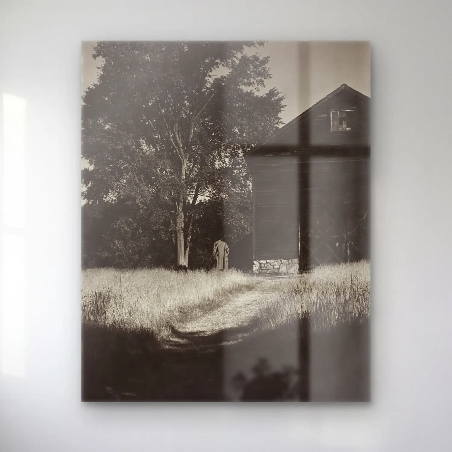 Siyah Beyaz Kır Evi No. 5 cam tablo — Siyah Beyaz Kır Evi No. 5 — siyah beyaz kır evi