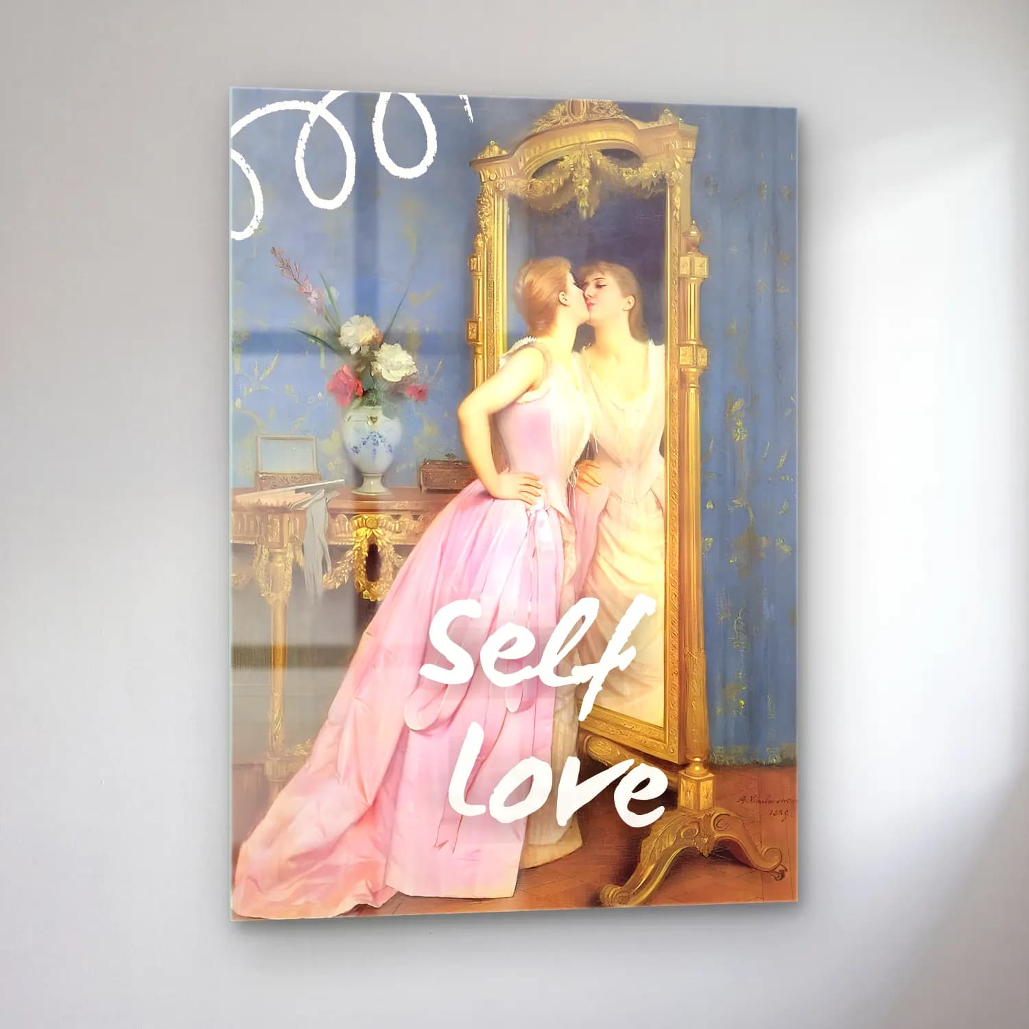 Pastel Kitap Okuyan Kadın No. 14 cam tablo — sol açıdan görünüm