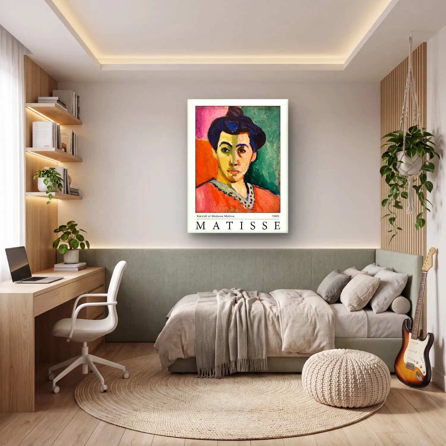Empresyonist Kadın Portresi No. 38 cam tablo — genç odasında