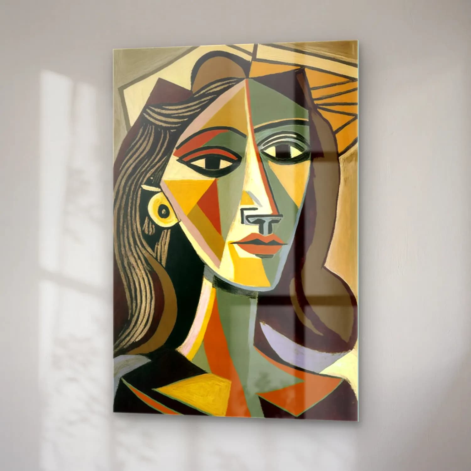 Pop Art Kadın Portresi No. 3 cam tablo — sağ açıdan görünüm