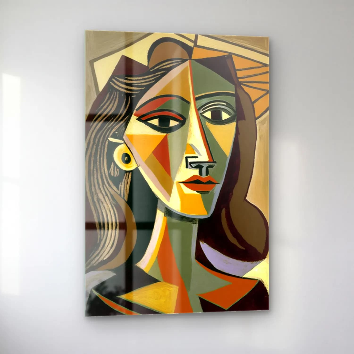 Pop Art Kadın Portresi No. 3 cam tablo — sol açıdan görünüm