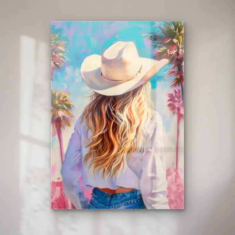 Pastel Şapkalı Kadın No. 8 cam tablo — Pastel Şapkalı Kadın No. 8 — pastel şapkalı kadın
