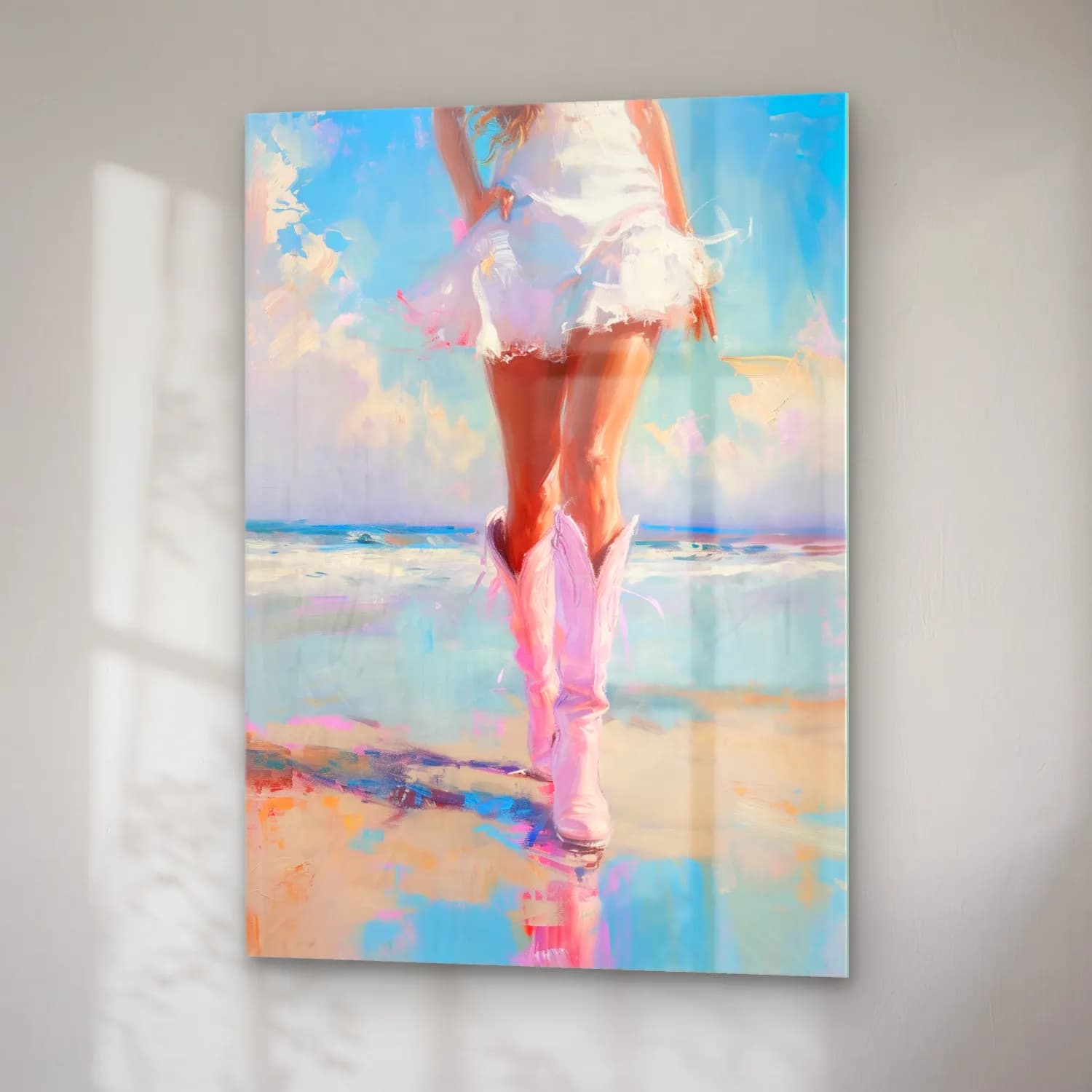 Pastel Balerin No. 5 cam tablo — sağ açıdan görünüm
