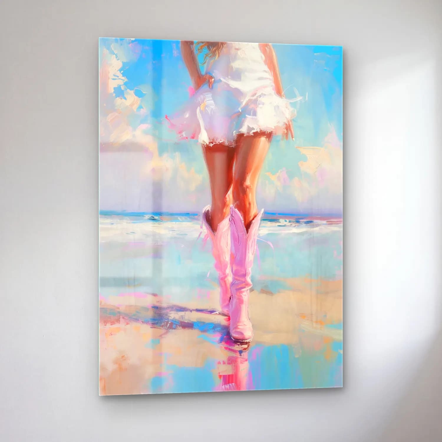 Pastel Balerin No. 5 cam tablo — sol açıdan görünüm