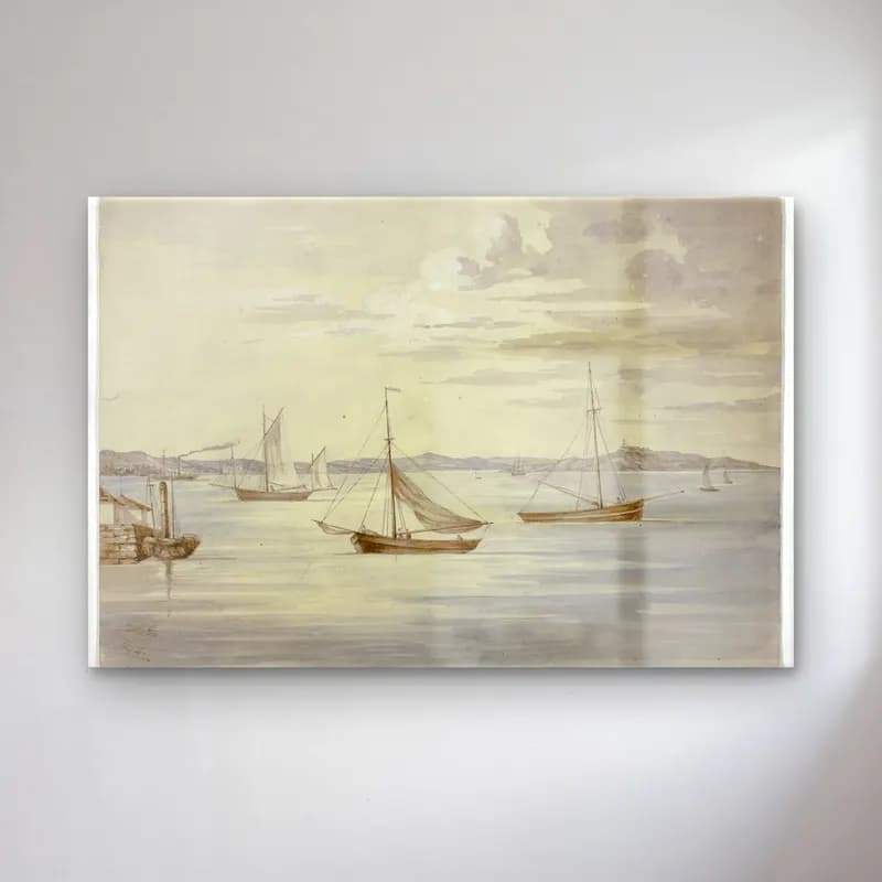Vintage Liman ve Tekneler No. 14 cam tablo — Vintage Liman ve Tekneler No. 14 — vintage liman ve tekneler