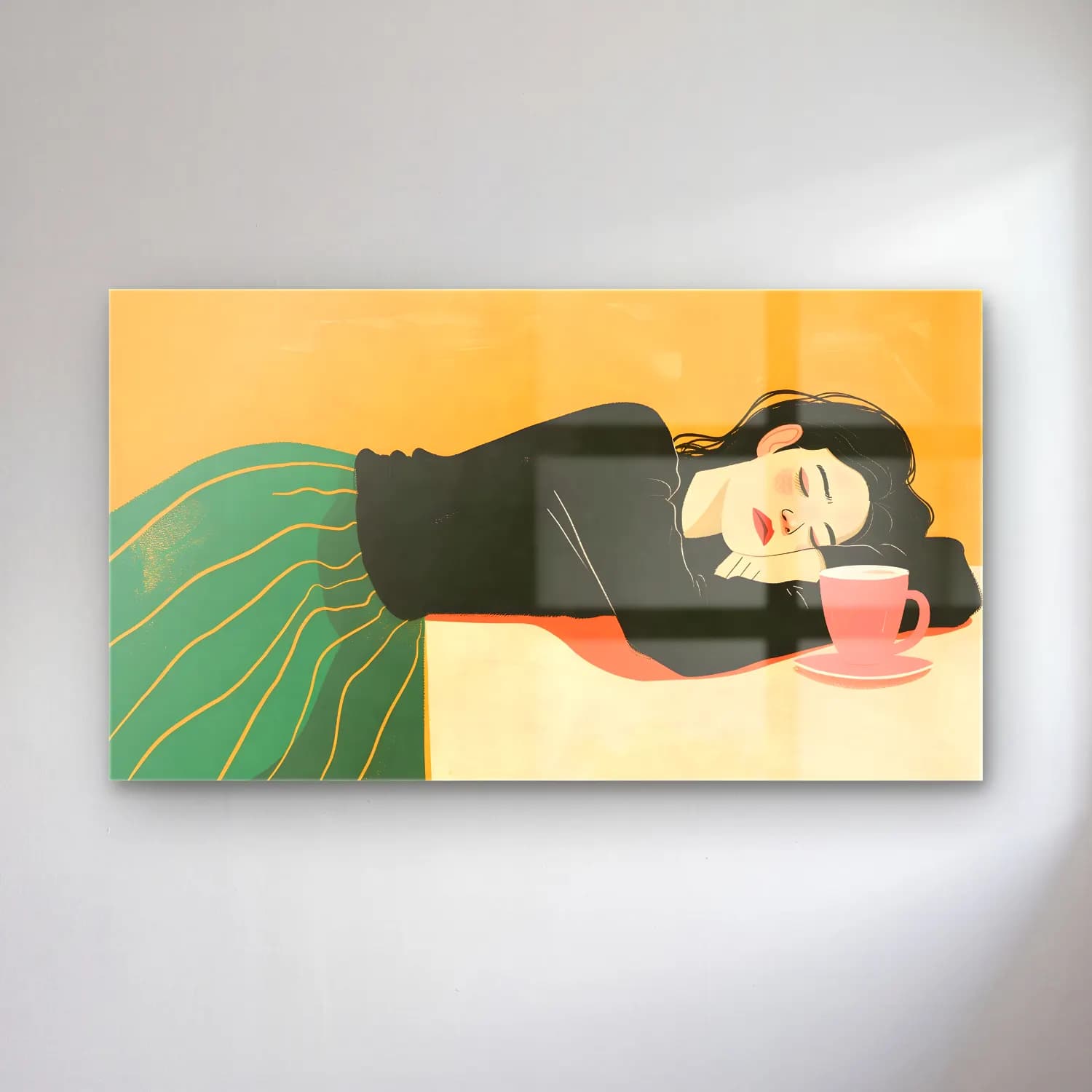 Boho Elbiseli Kadın No. 4 cam tablo — Boho Elbiseli Kadın No. 4 — boho elbiseli kadın